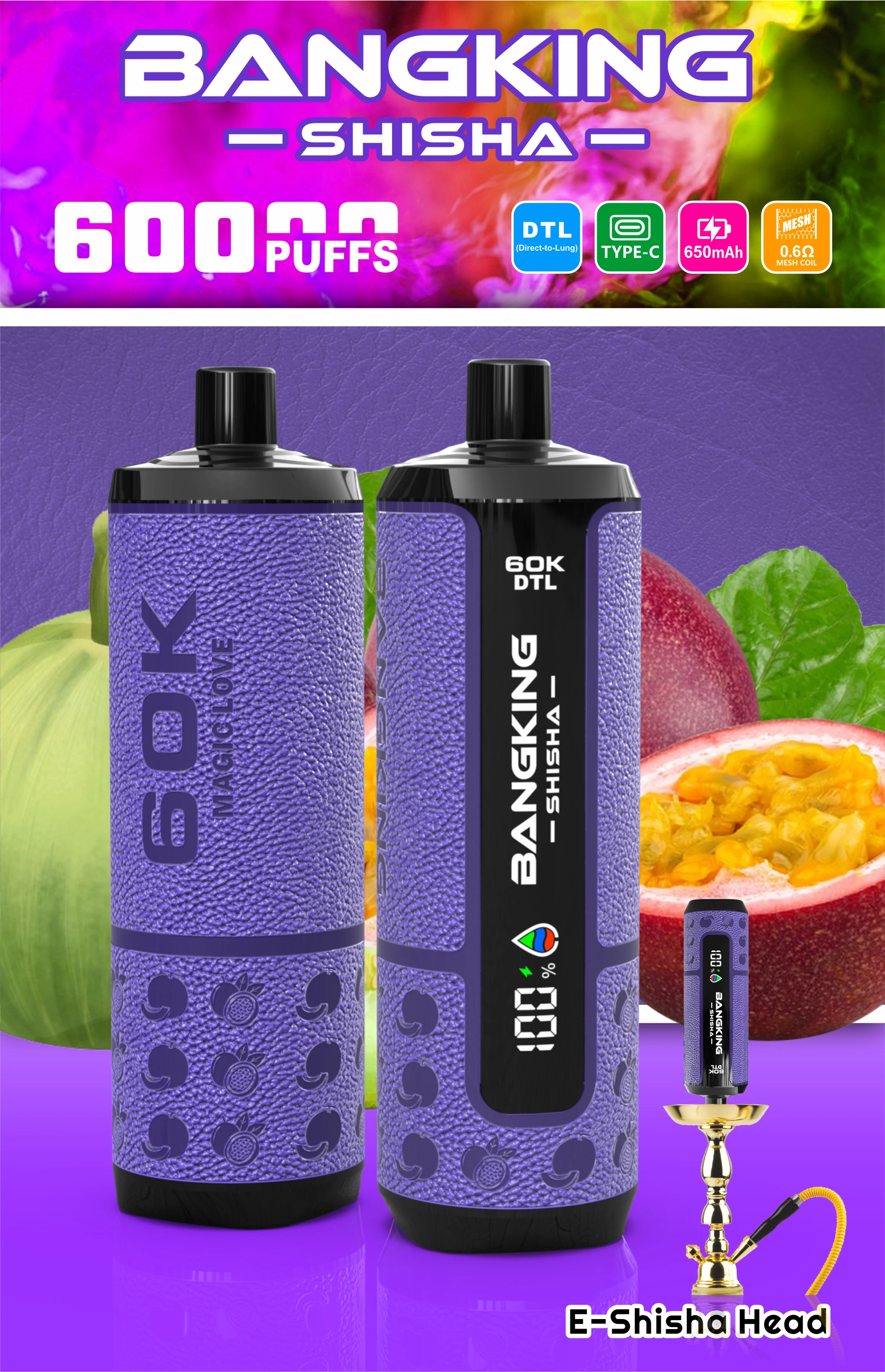 Bang King Shisha 60000 60K Bouffées Vape jetable - image 3