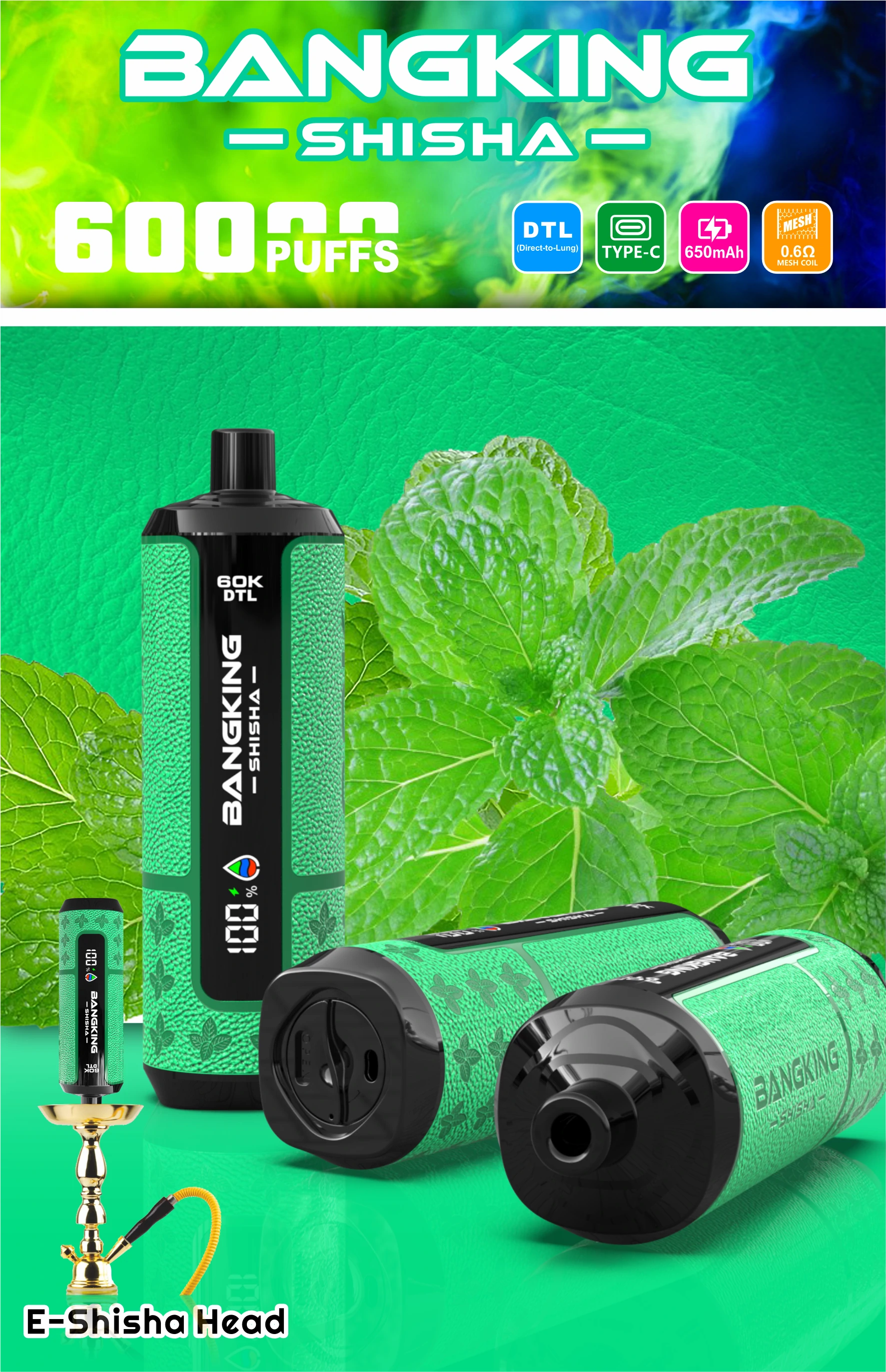 Bang King Shisha 60000 60K Bouffées Vape jetable - image 5