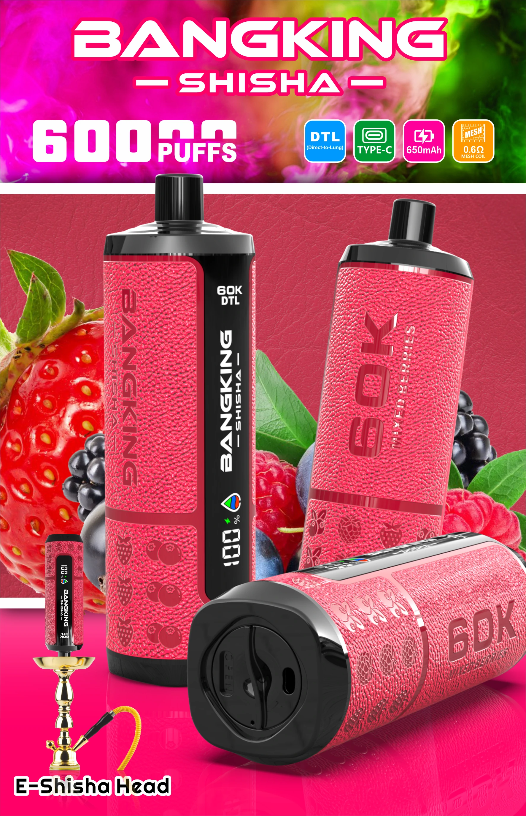 Bang King Shisha 60000 60K Bouffées Vape jetable - image 8
