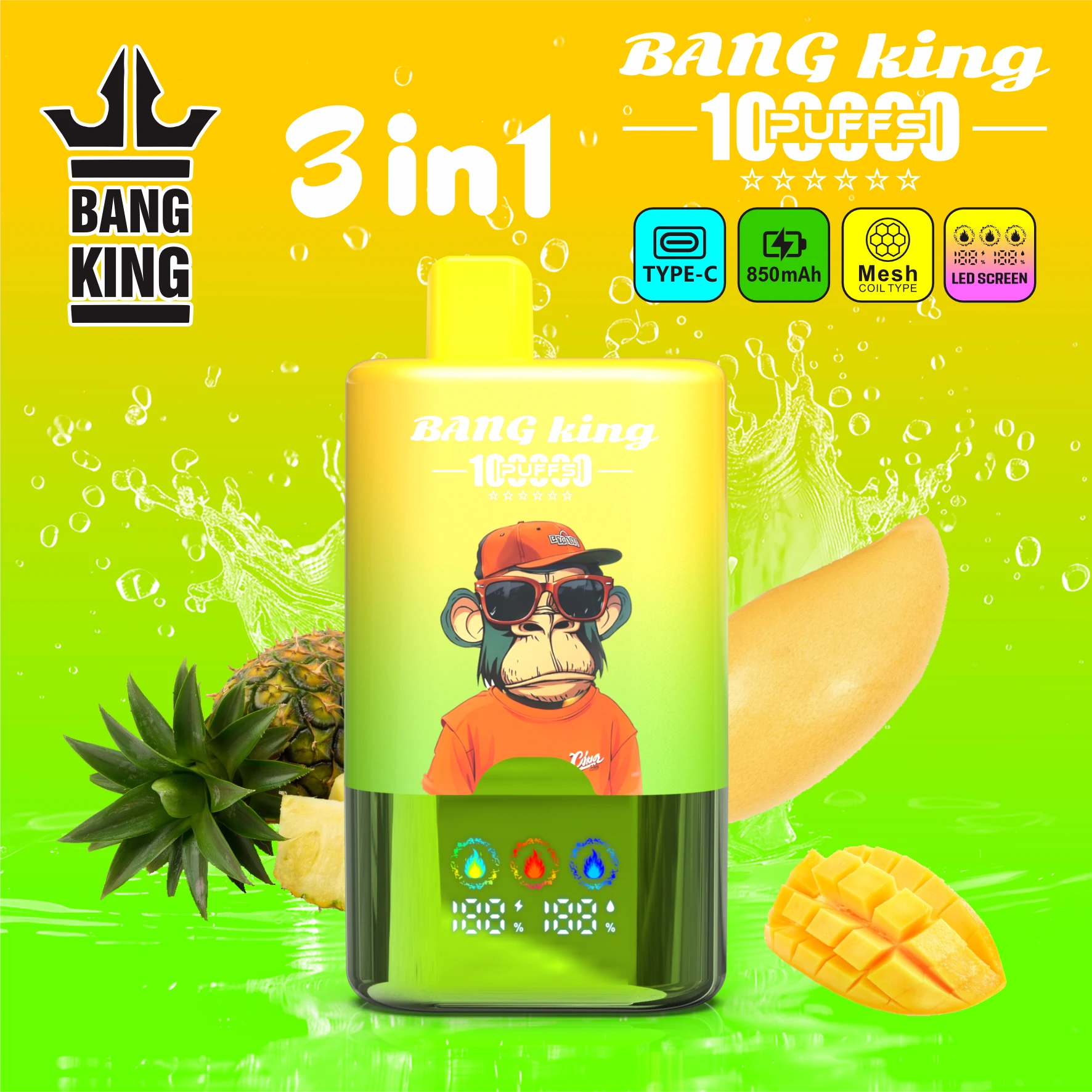 Bang King 100000 100K Bouffées 3-in-1 Vape Jetable - image 3