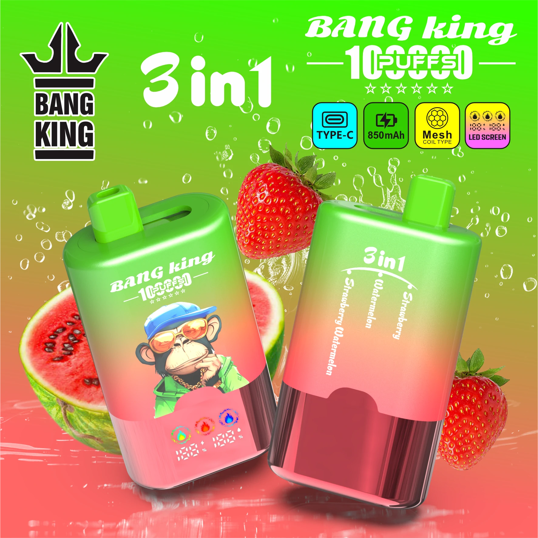Bang King 100000 100K Bouffées 3-in-1 Vape Jetable - image 8