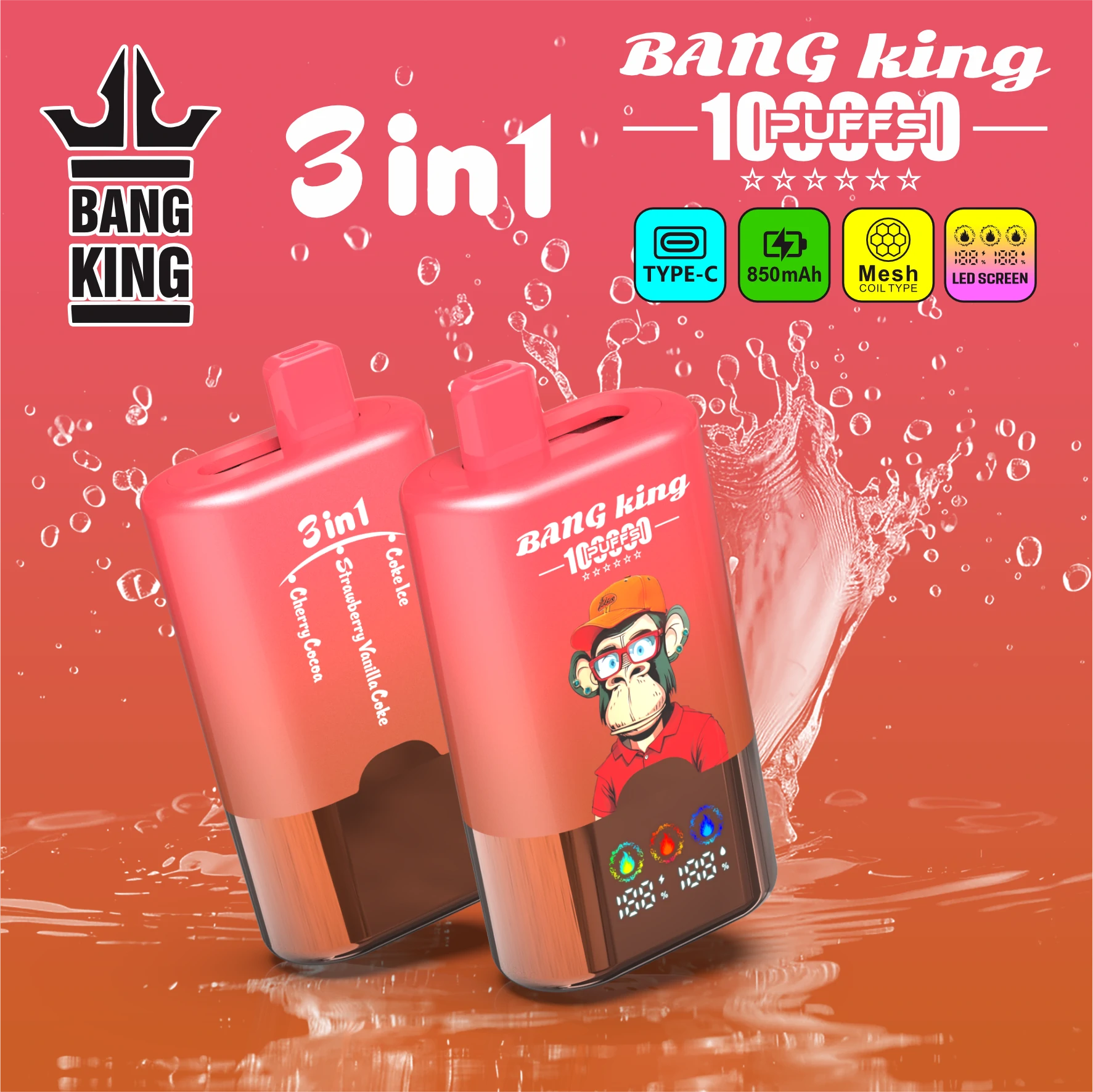 Bang King 100000 100K Bouffées 3-in-1 Vape Jetable - image 5