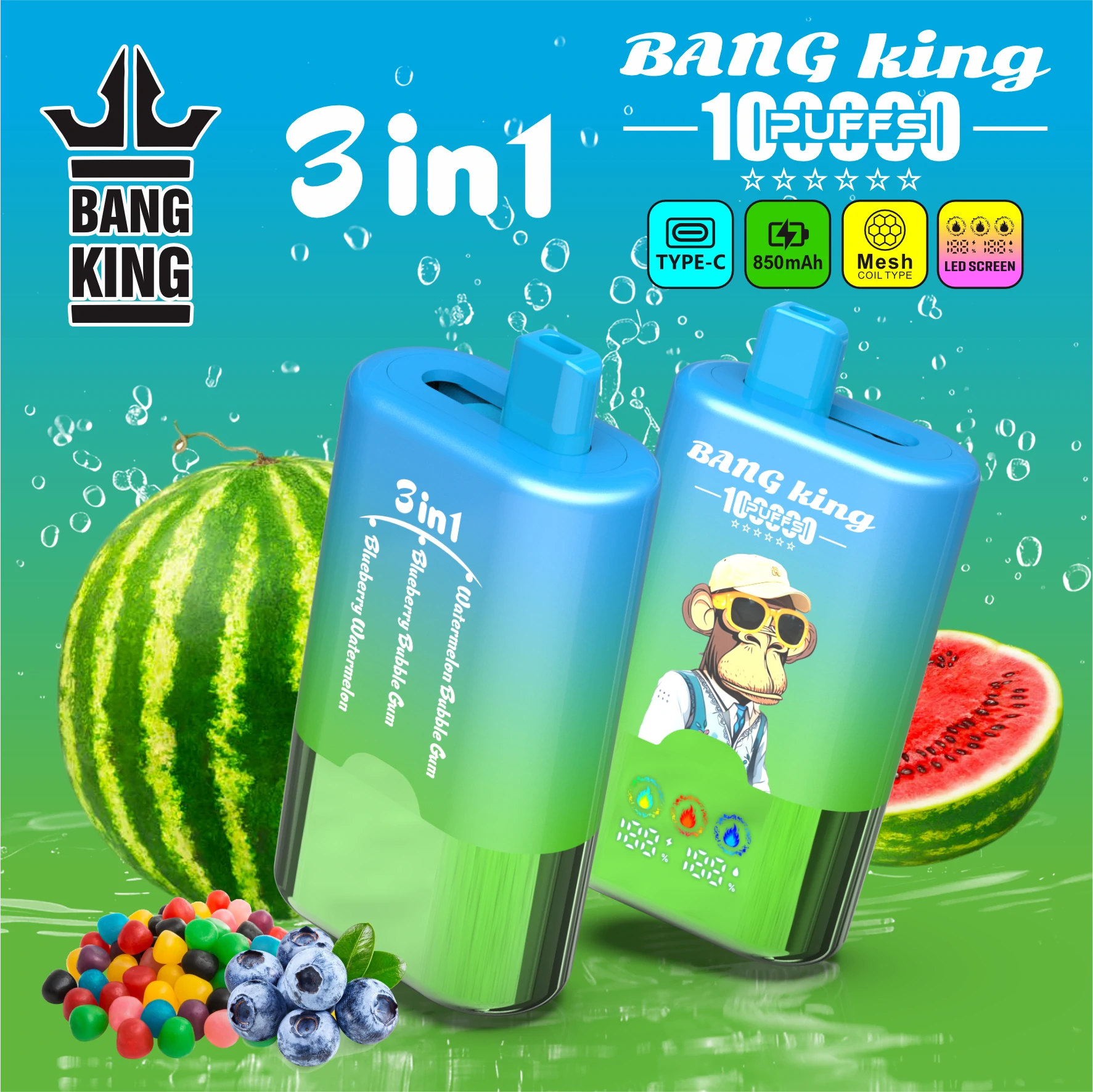 Bang King 100000 100K Bouffées 3-in-1 Vape Jetable - image 7