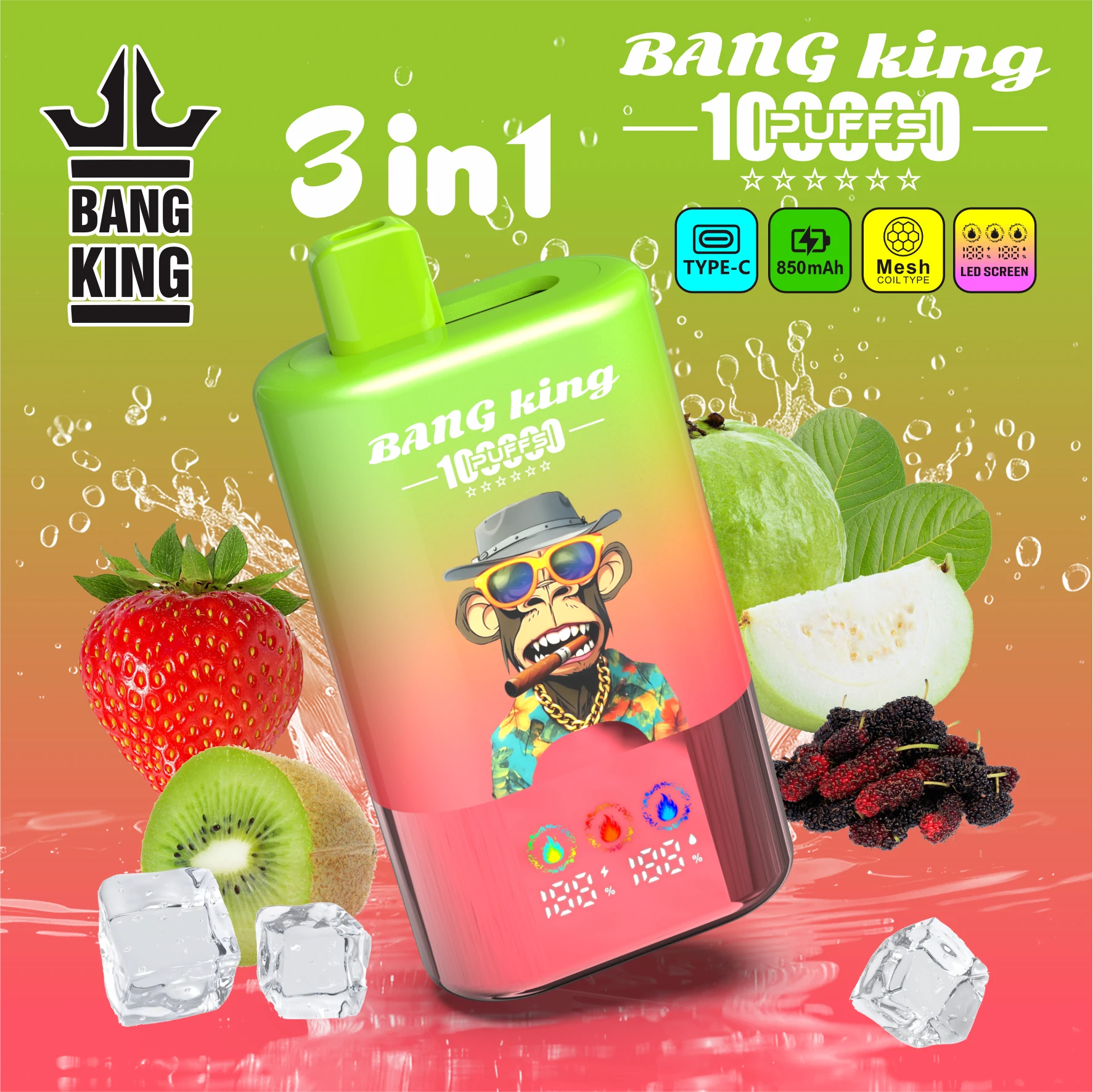 Bang King 100000 100K Bouffées 3-in-1 Vape Jetable - image 12