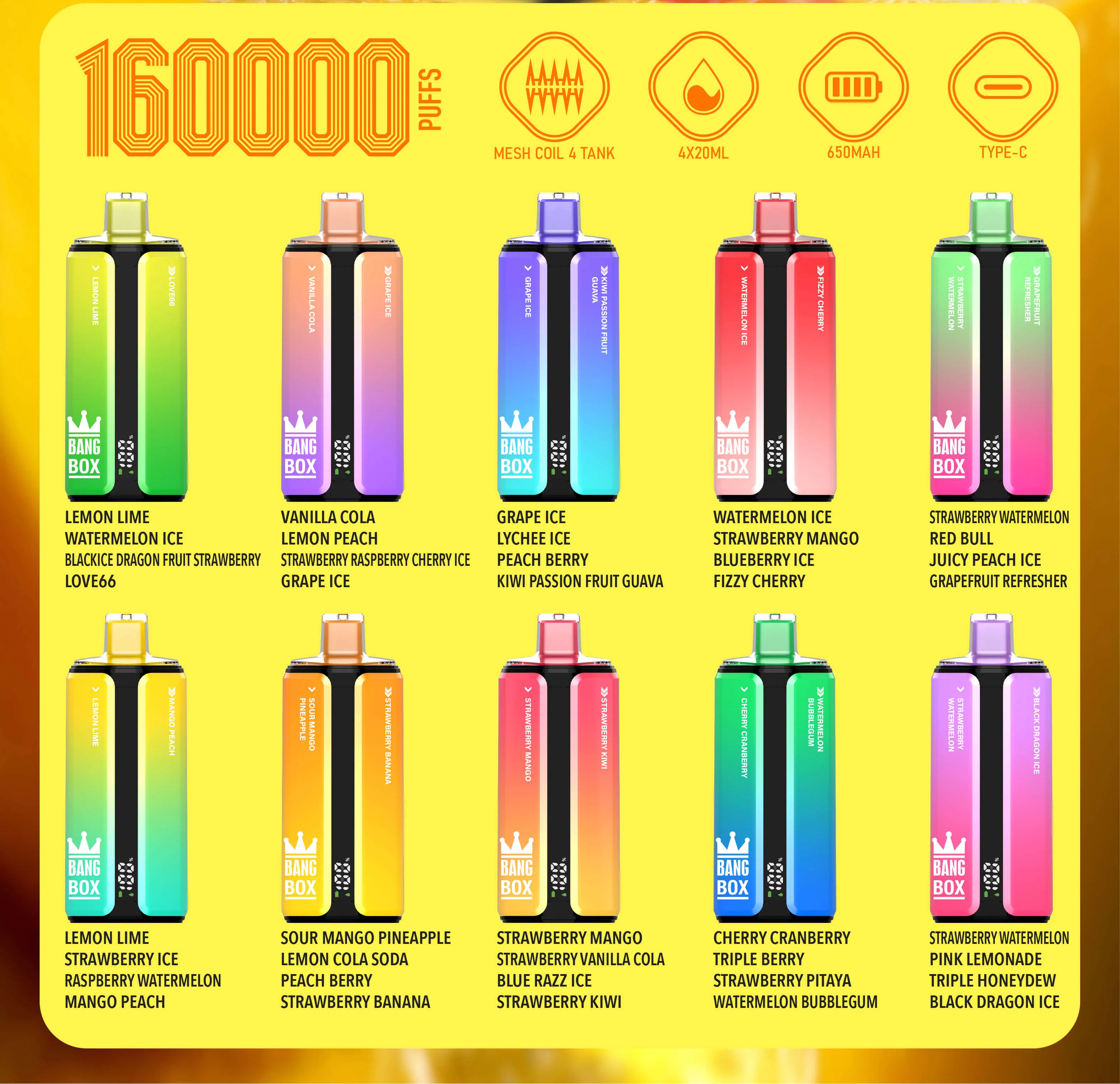 Bang Box 4-in-1 160000 160K Bouffées Vape jetable - image 10