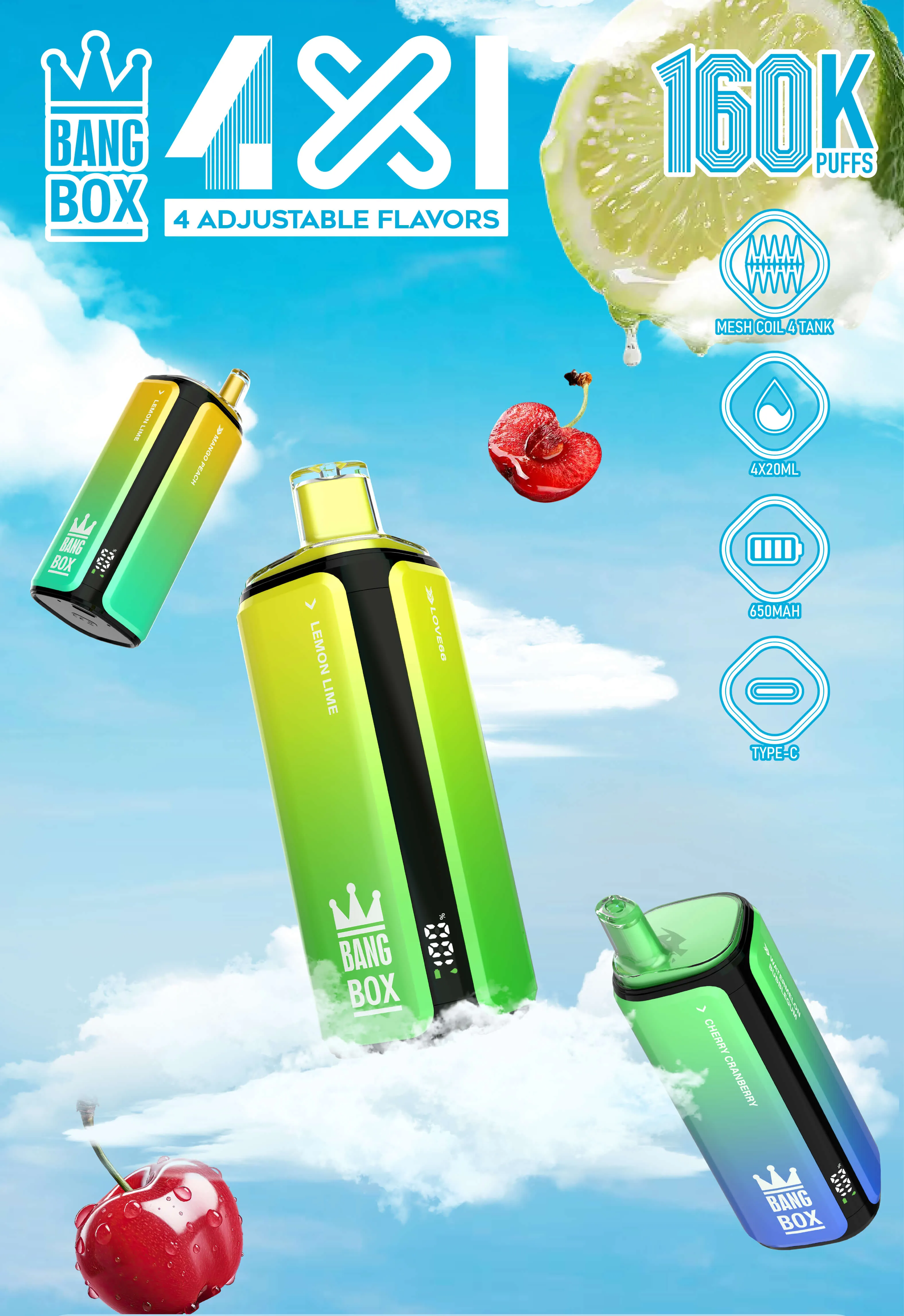 Bang Box 4-in-1 160000 160K Bouffées Vape jetable - image 6