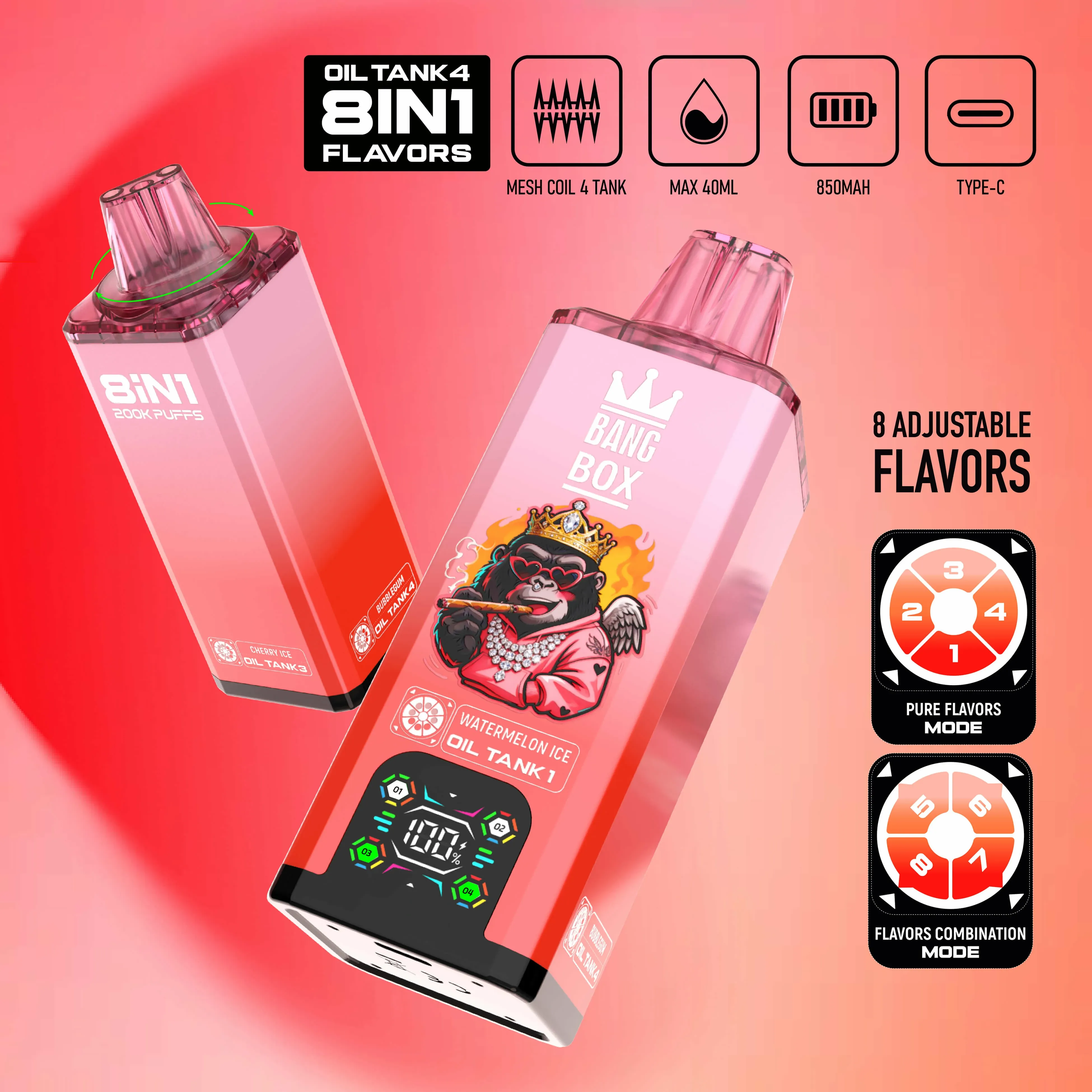BANG BOX 8-in-1 200000 200K Bouffées Vape jetable - image 3
