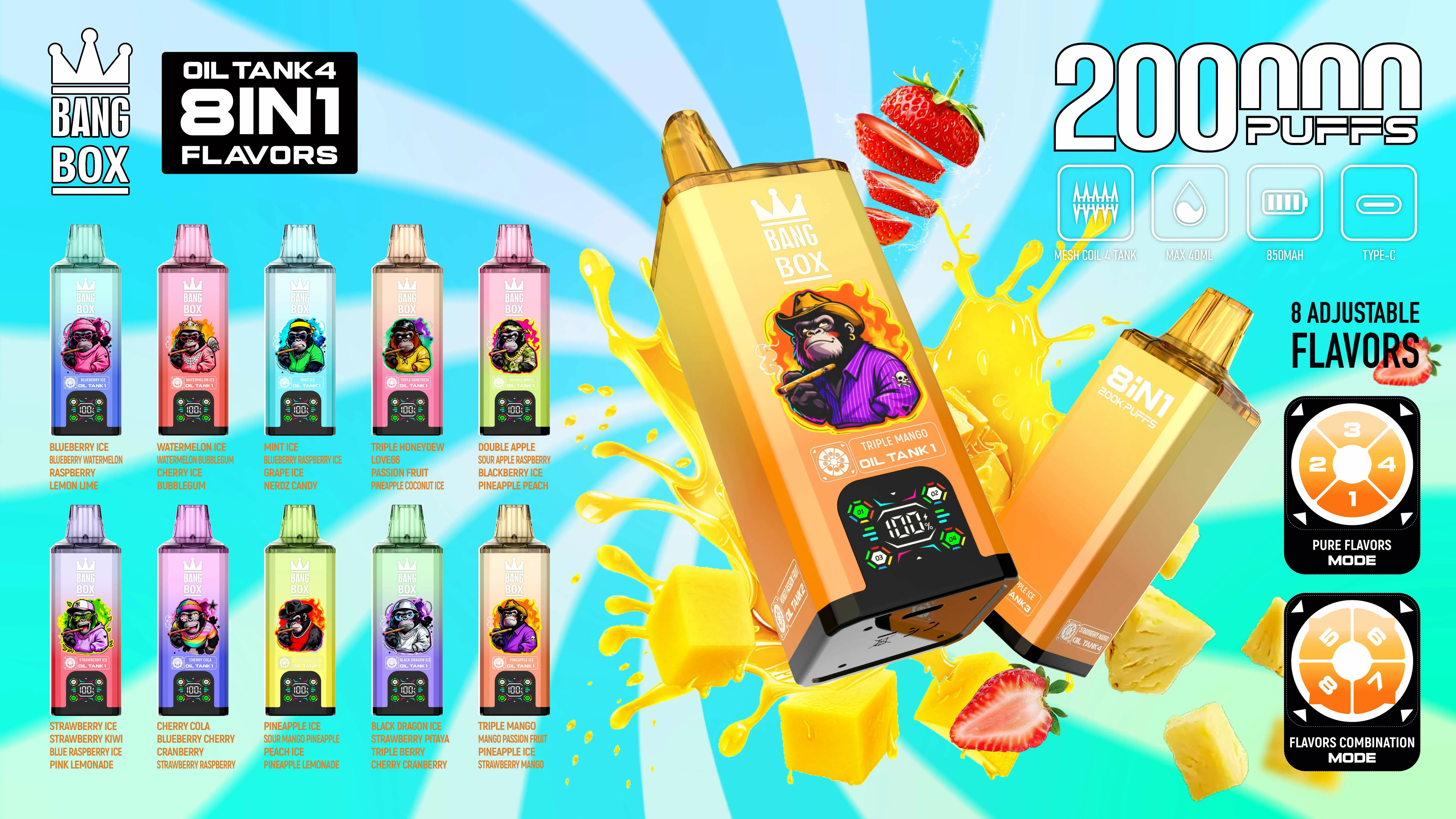 BANG BOX 8-in-1 200000 200K Bouffées Vape jetable - image 5