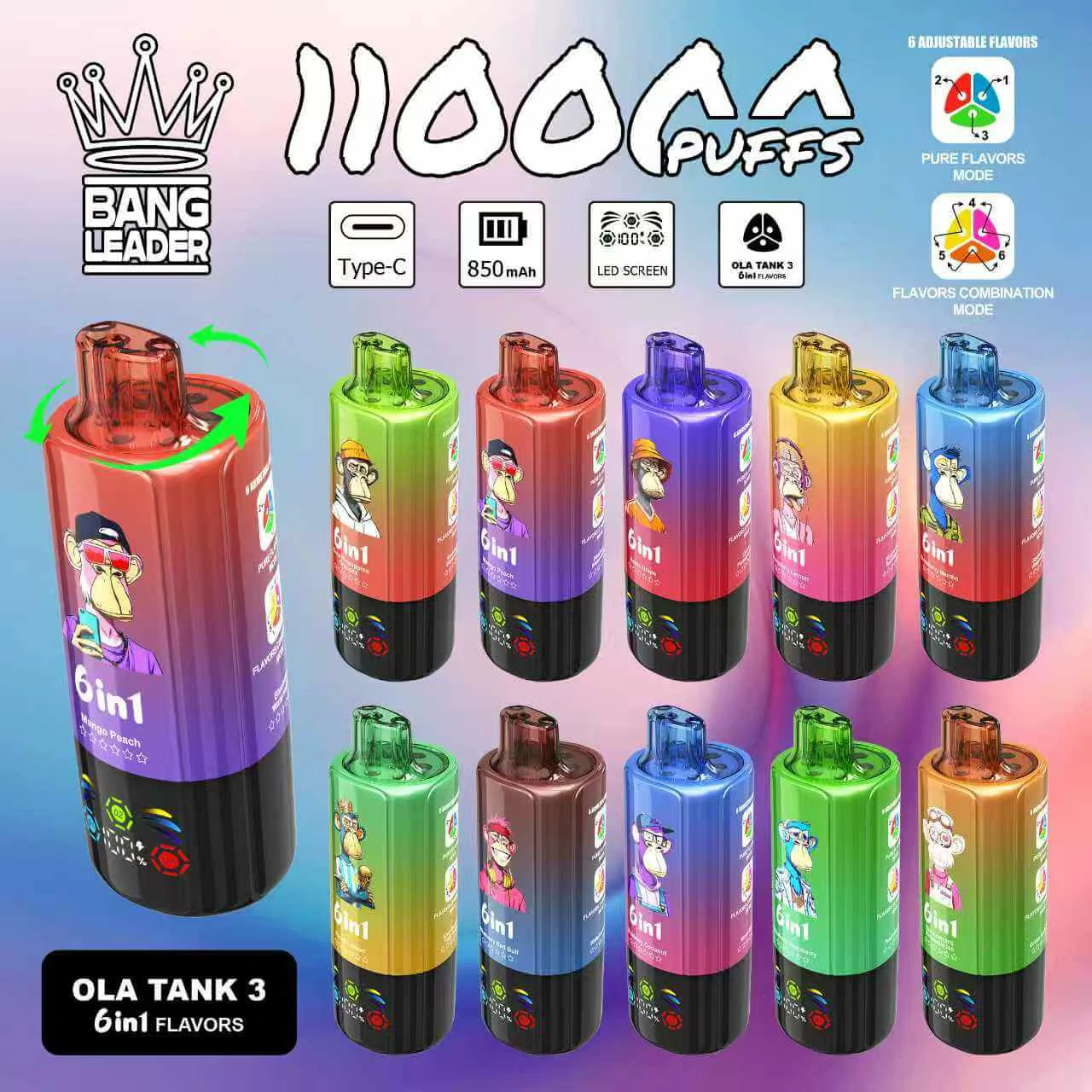 Bang Leader 6-in-1 110000 110K Bouffées Vape jetable - image 13