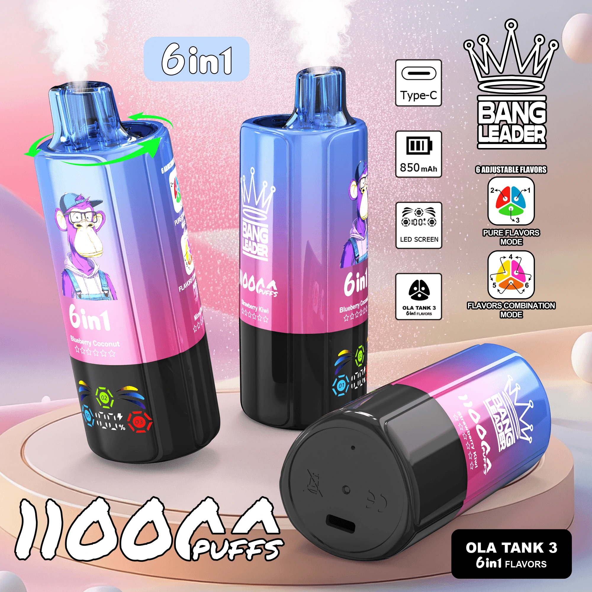Bang Leader 6-in-1 110000 110K Bouffées Vape jetable