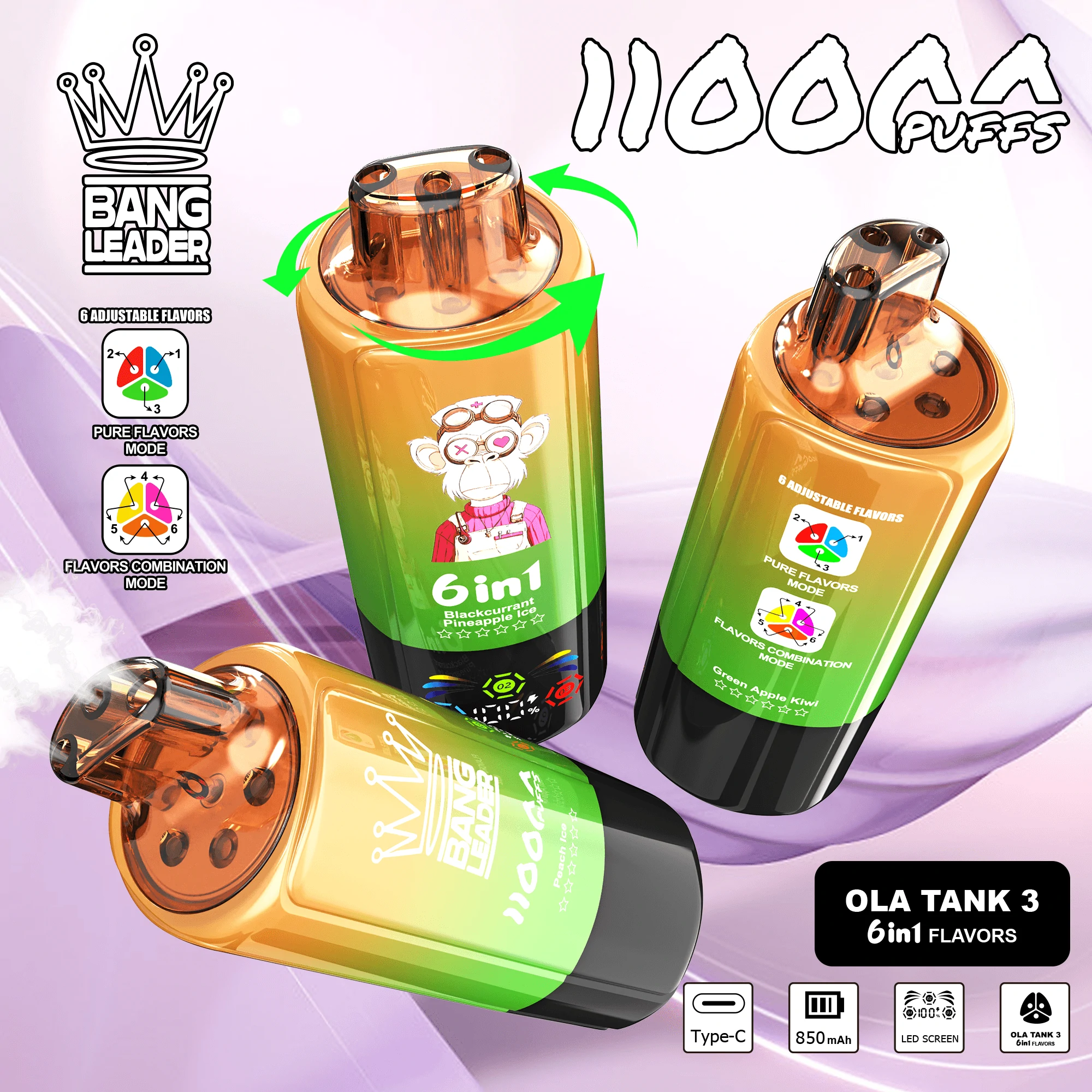 Bang Leader 6-in-1 110000 110K Bouffées Vape jetable - image 2