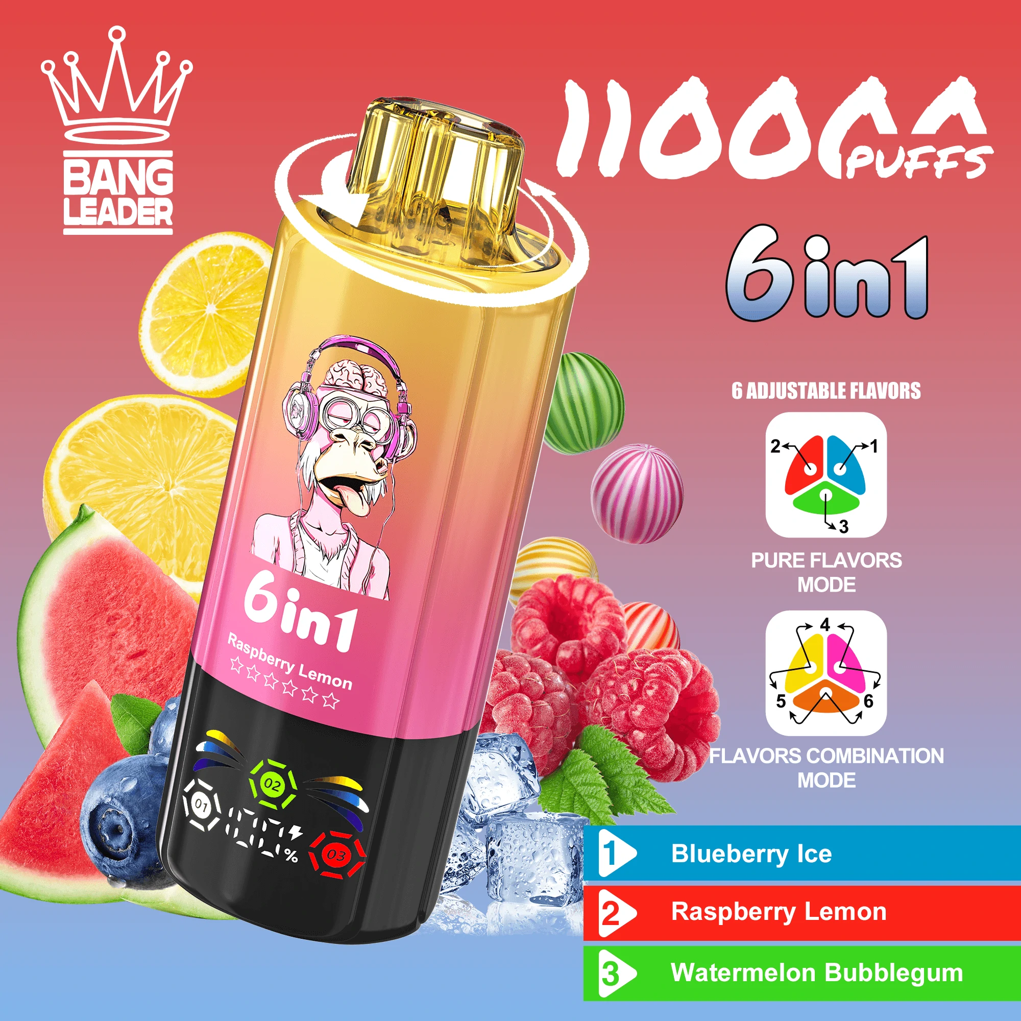 Bang Leader 6-in-1 110000 110K Bouffées Vape jetable - image 11