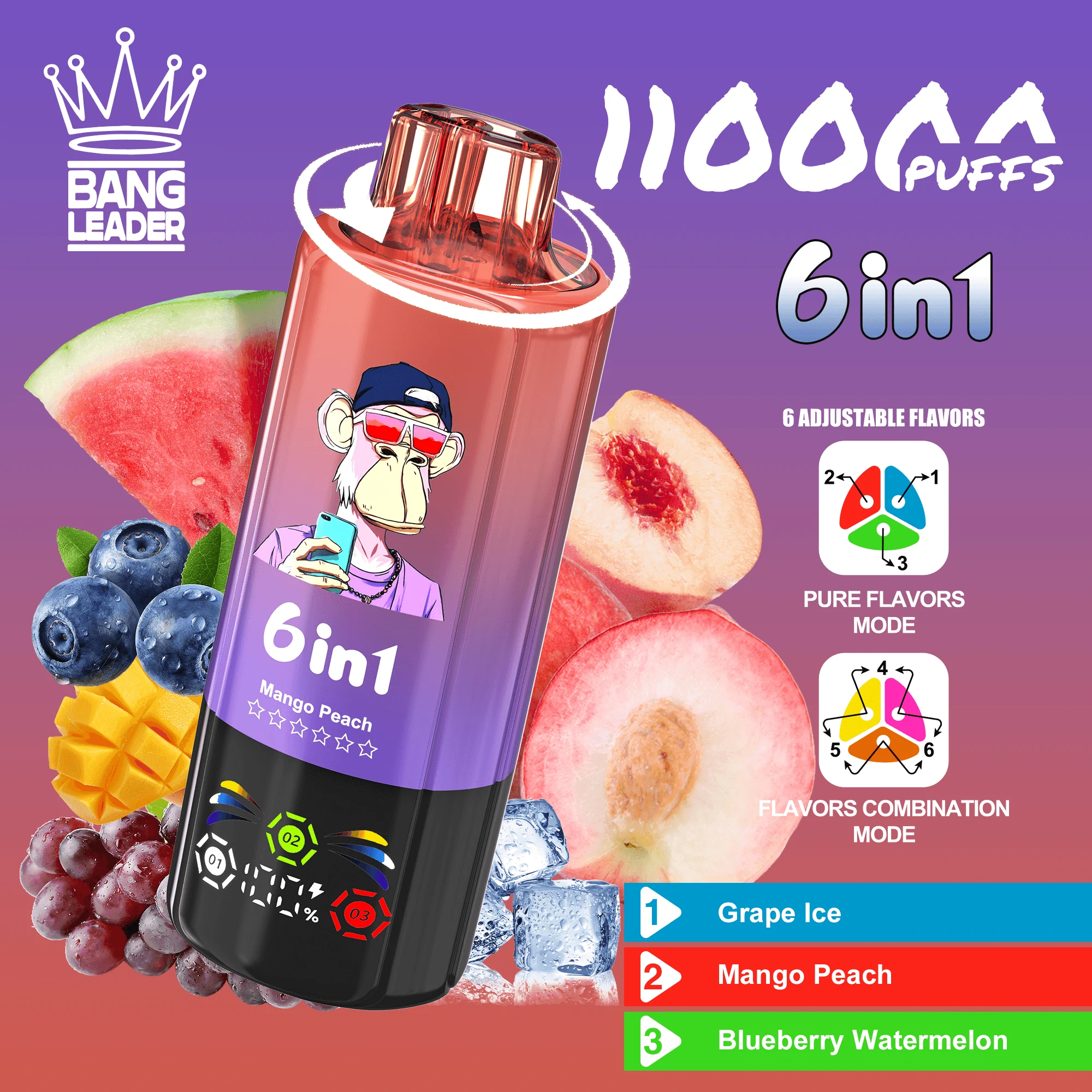 Bang Leader 6-in-1 110000 110K Bouffées Vape jetable - image 9