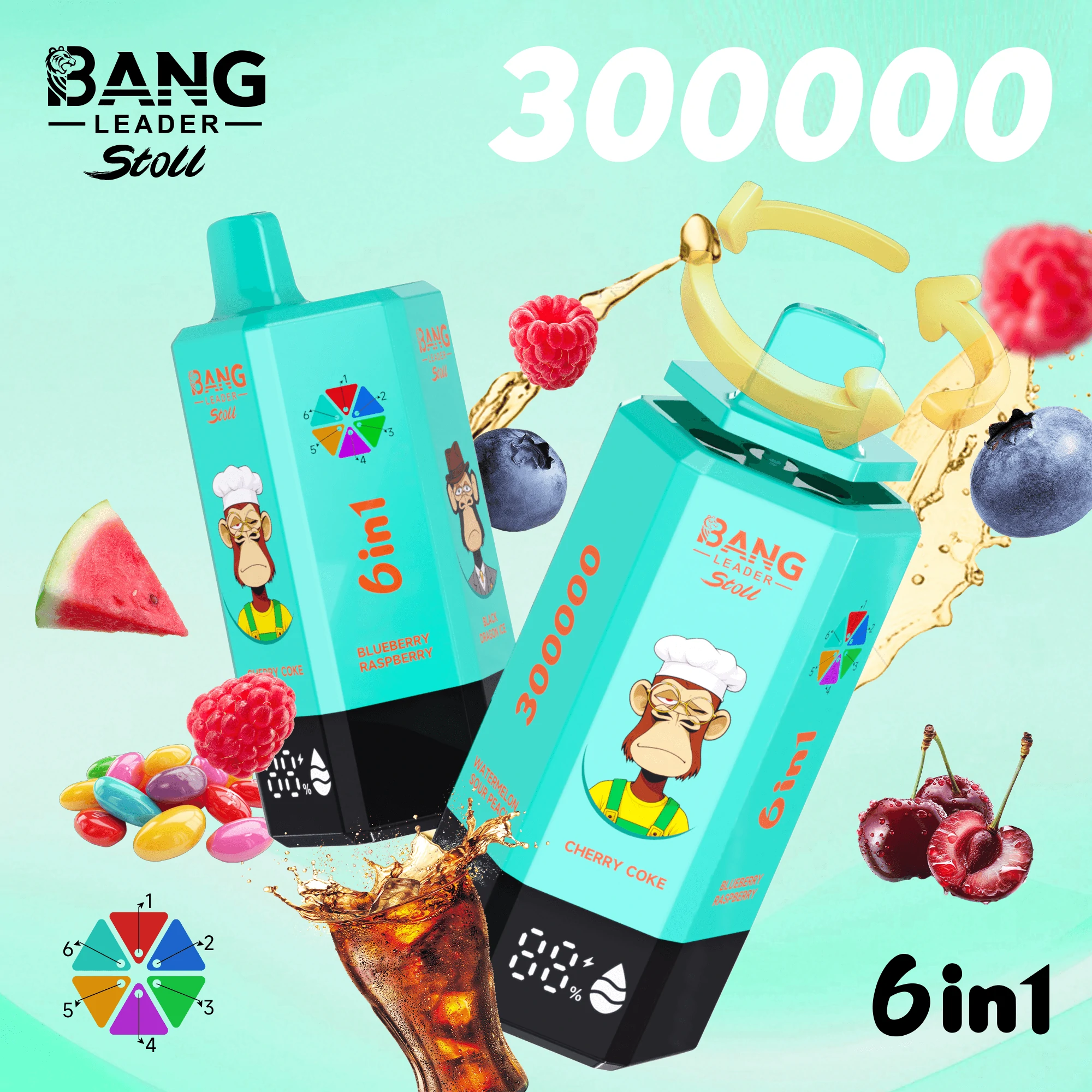 Bang Leader 6-in-1 300000 300K Bouffées Vape jetable - image 4