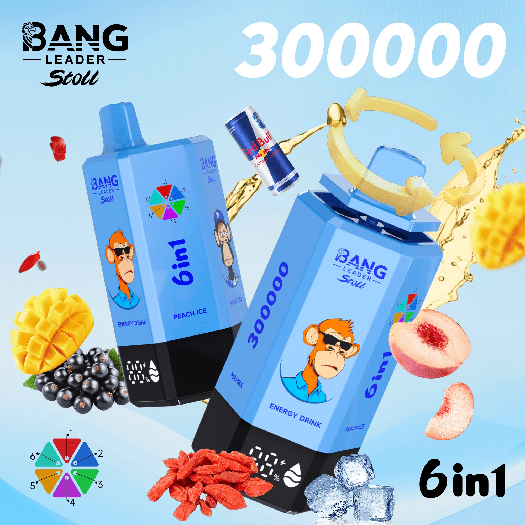 Bang Leader 6-in-1 300000 300K Bouffées Vape jetable - image 5