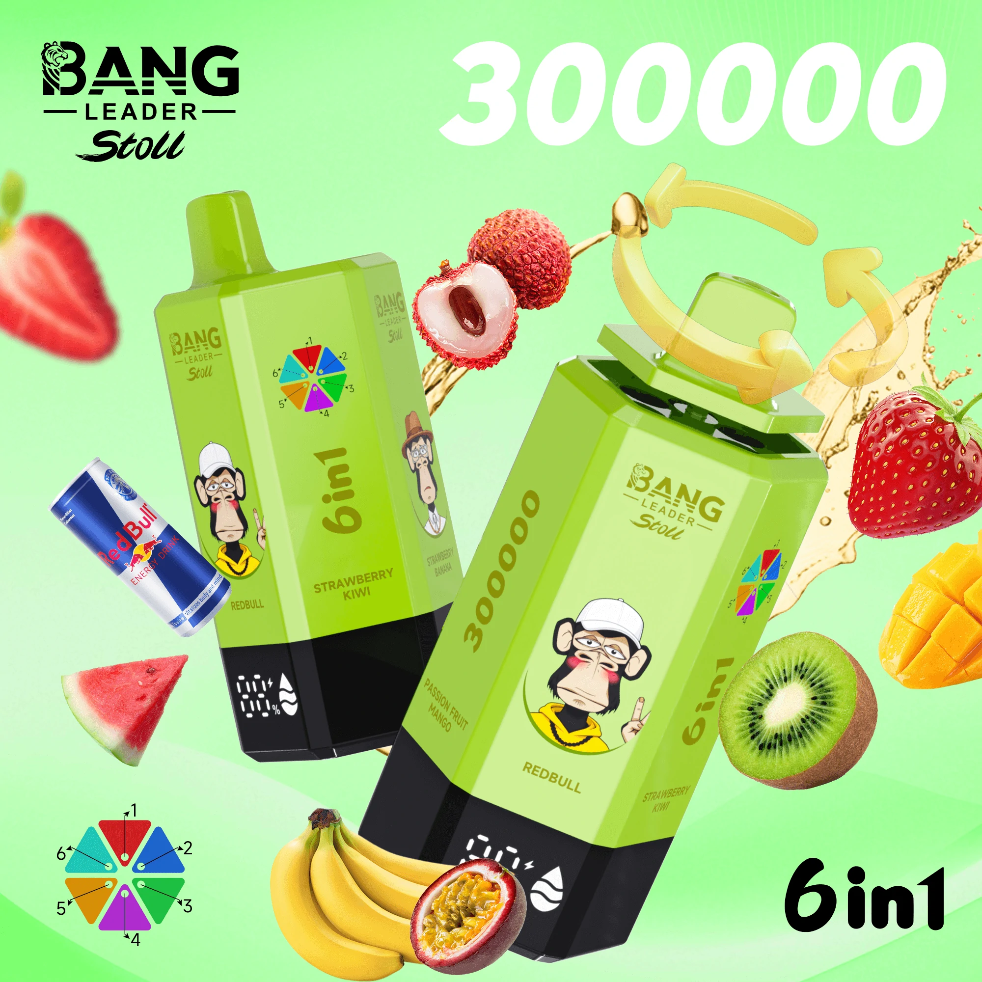 Bang Leader 6-in-1 300000 300K Bouffées Vape jetable - image 3