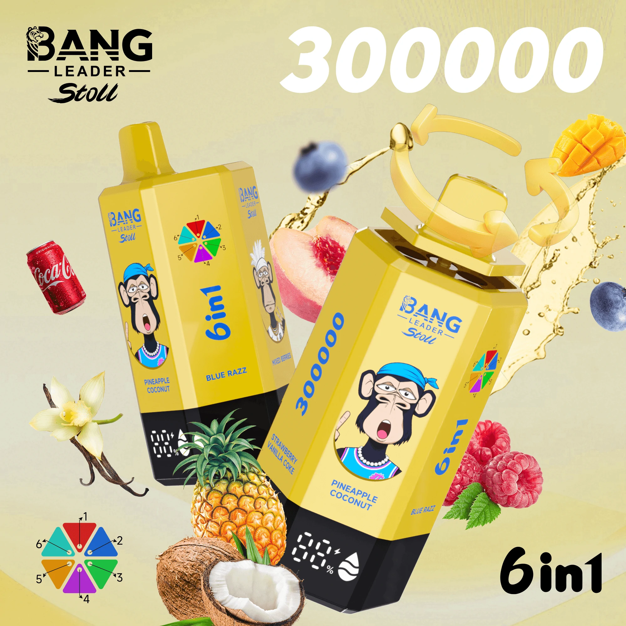 Bang Leader 6-in-1 300000 300K Bouffées Vape jetable - image 8