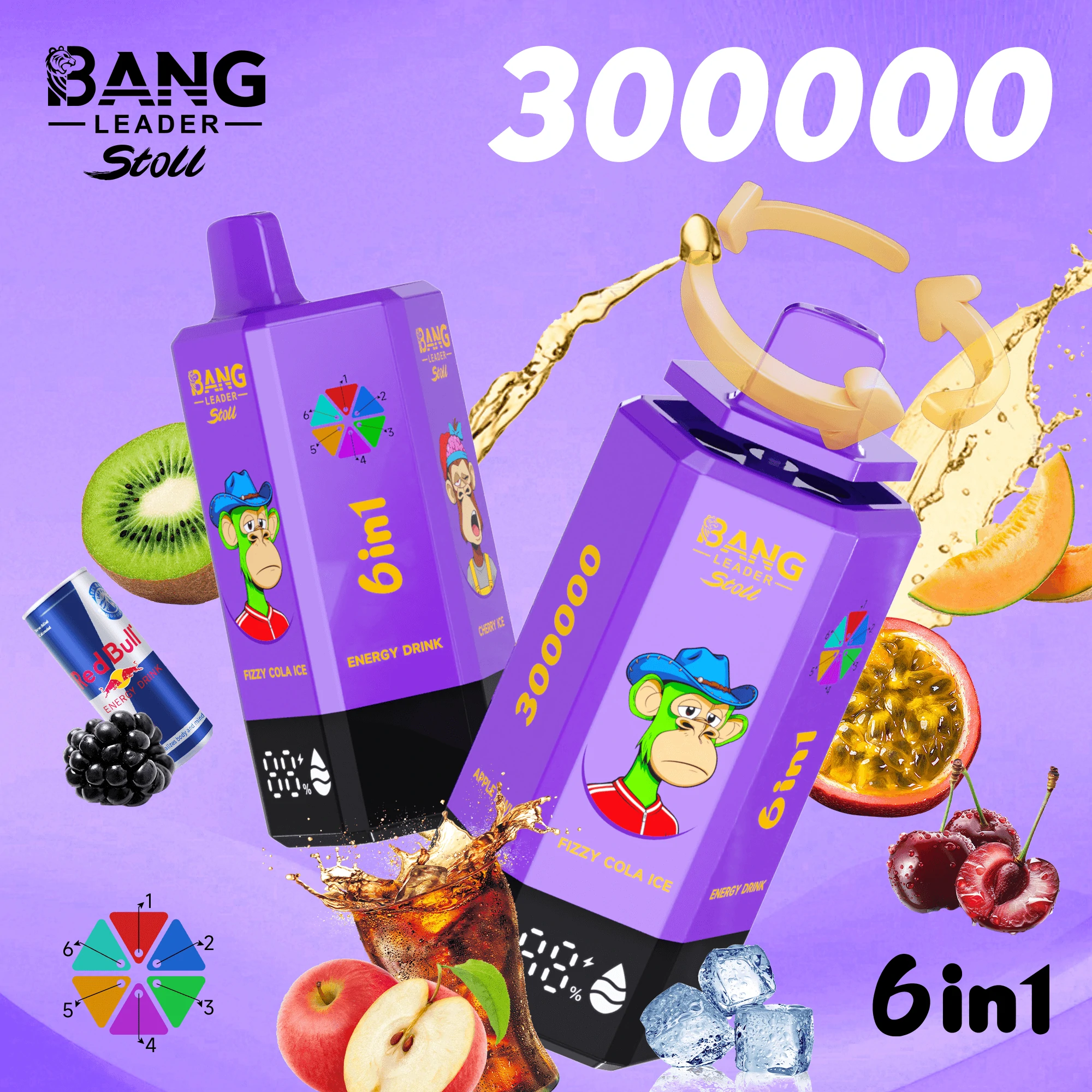Bang Leader 6-in-1 300000 300K Bouffées Vape jetable - image 13