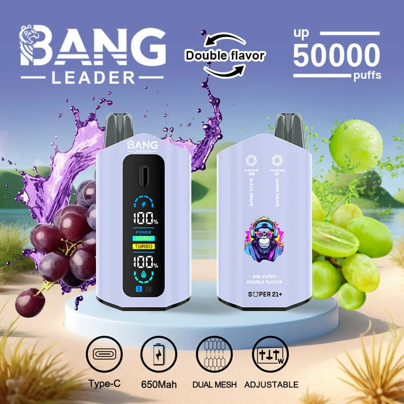 Bang Leader 2-in-1 50000 50K Bouffées Double Saveur Vape jetable