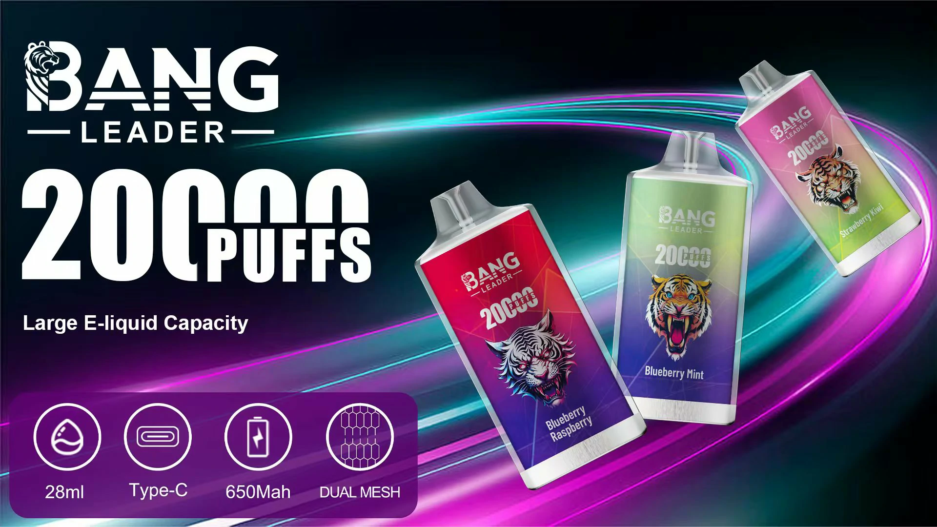 Bang Leader 20000 20K Bouffées Mesh Coil Vape jetable