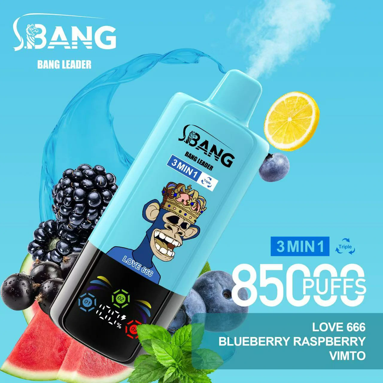 Bang Leader 85000 85K Bouffées 3-in-1 Vape jetable