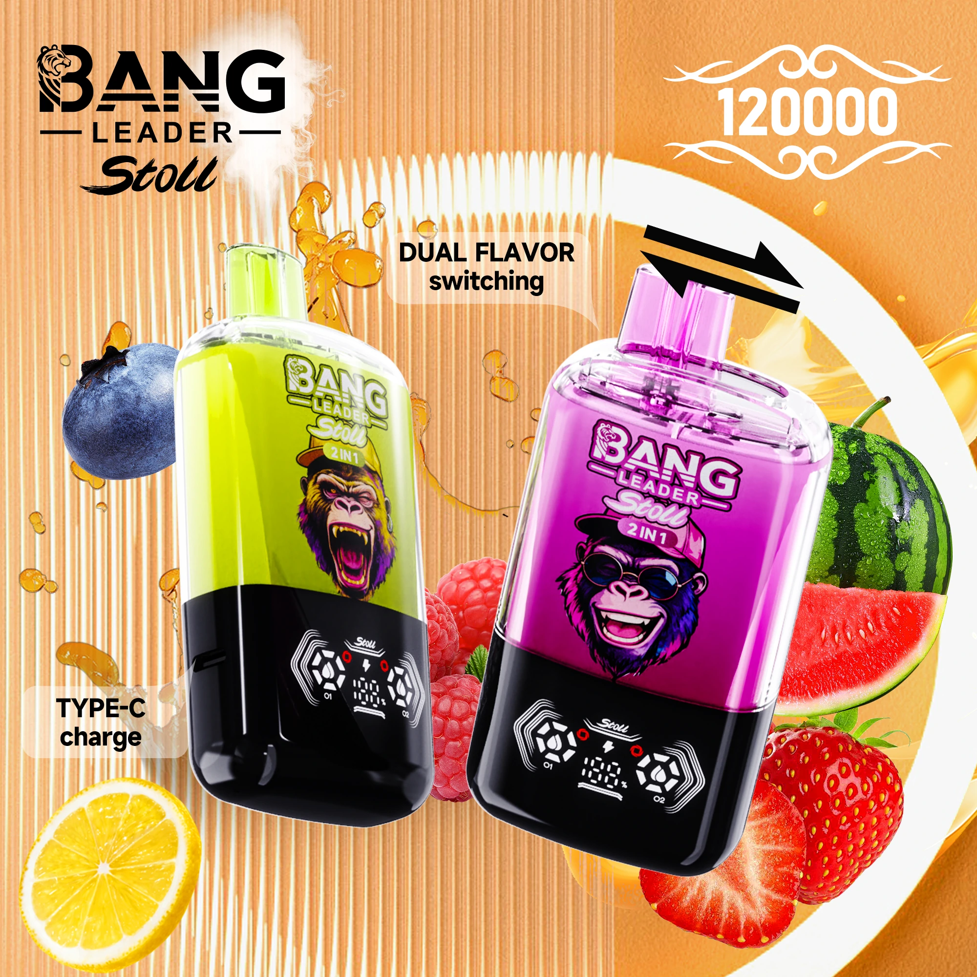 Bang Leader 120000 120K Bouffées 2-in-1 Vape jetable - image 2