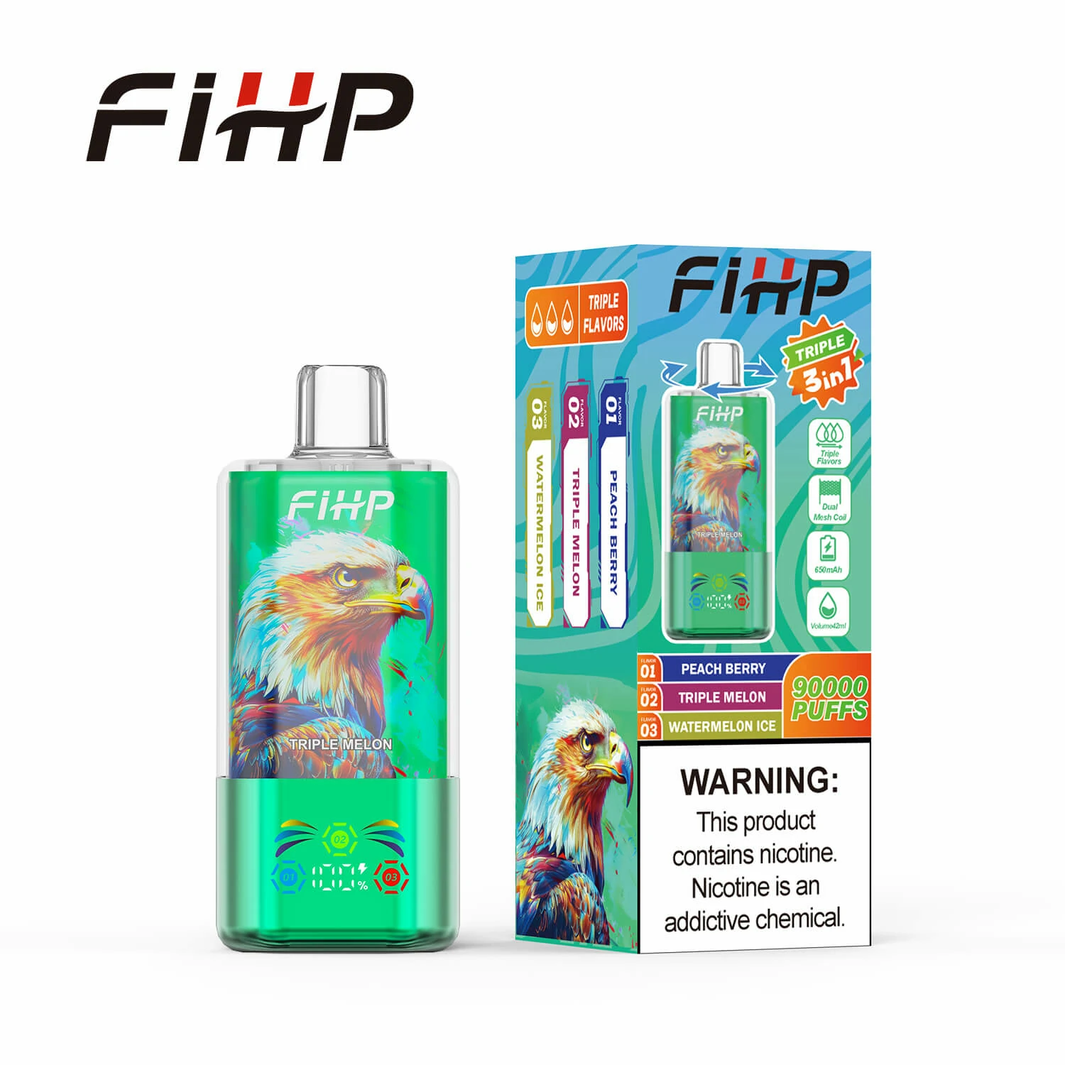FIHP 3-in-1 90000 90K Bouffées Vape jetable - image 3