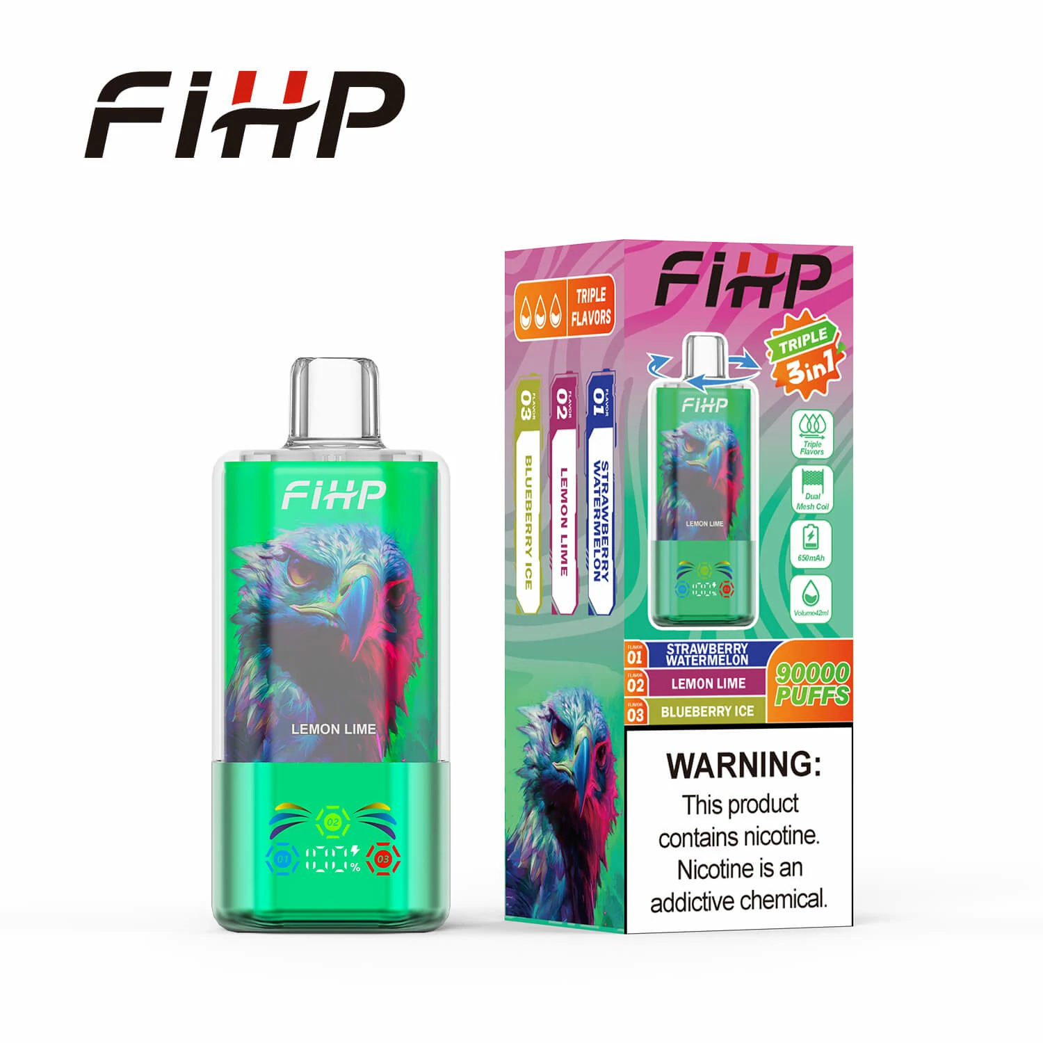 FIHP 3-in-1 90000 90K Bouffées Vape jetable - image 4
