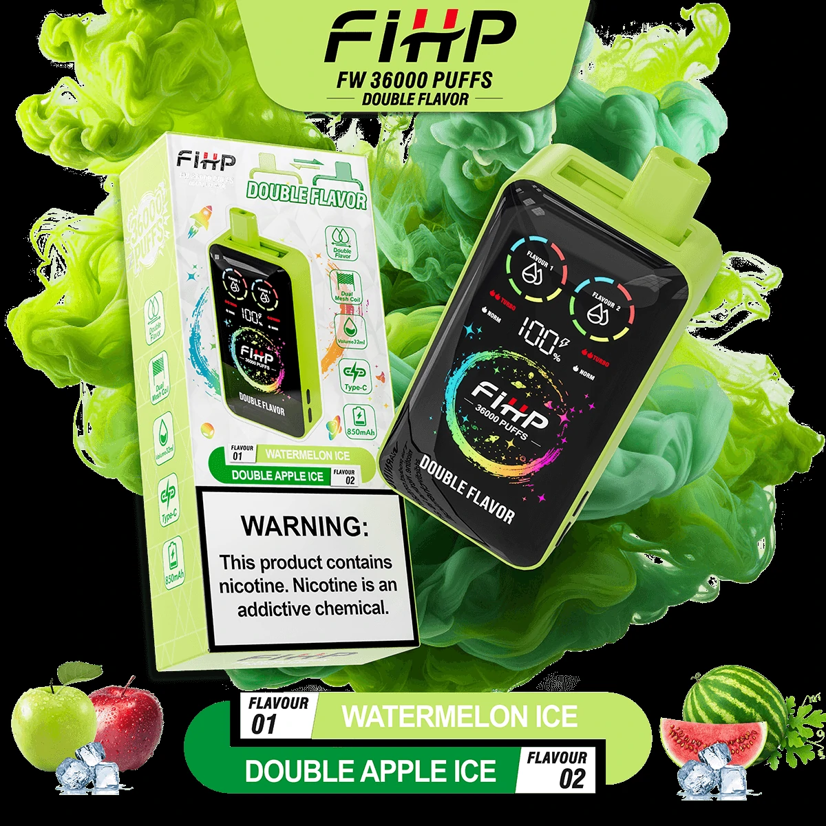 FIHP 2-in-1 36000 36K Bouffées Vape Jetable