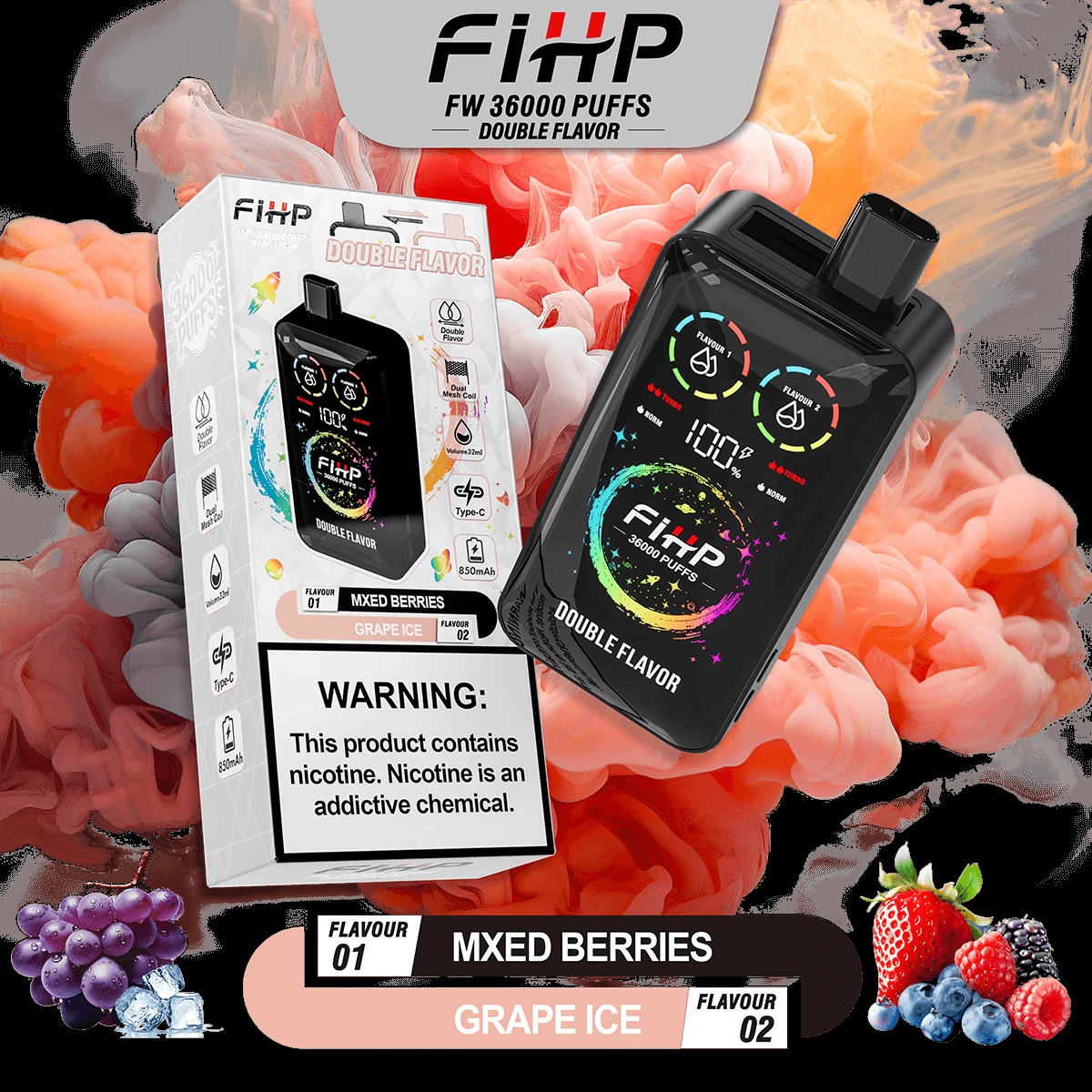 FIHP 2-in-1 36000 36K Bouffées Vape Jetable - image 4