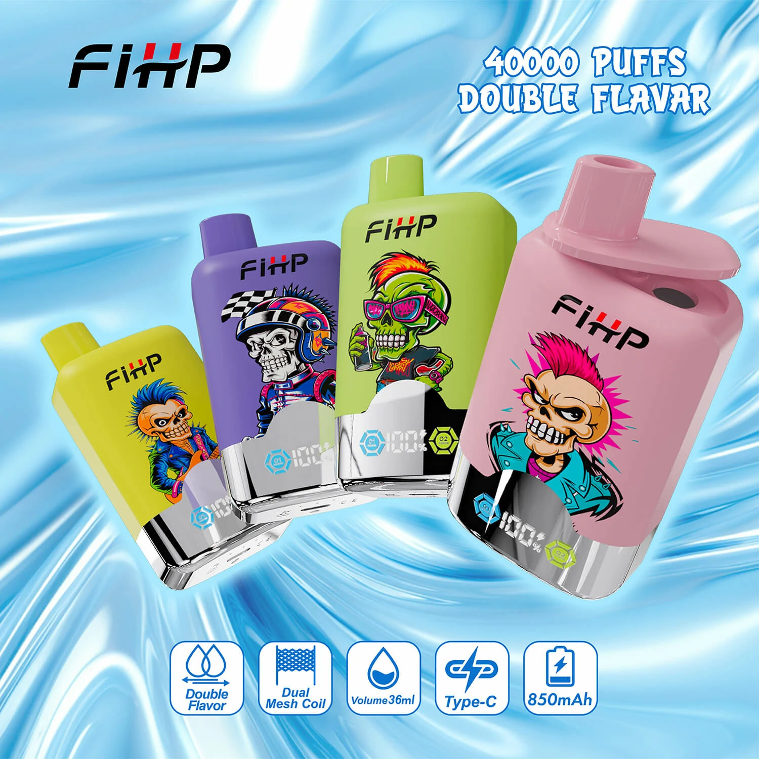 FIHP 2-in-1 40000 40K Bouffées LED Display Vape jetable