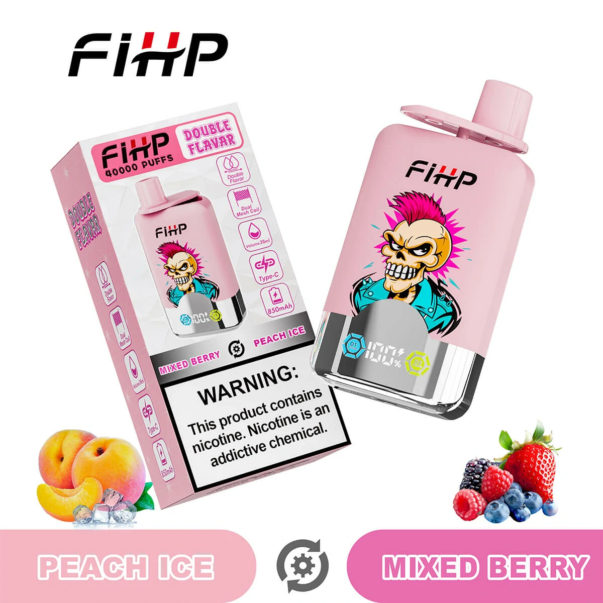 FIHP 2-in-1 40000 40K Bouffées LED Display Vape jetable - image 6