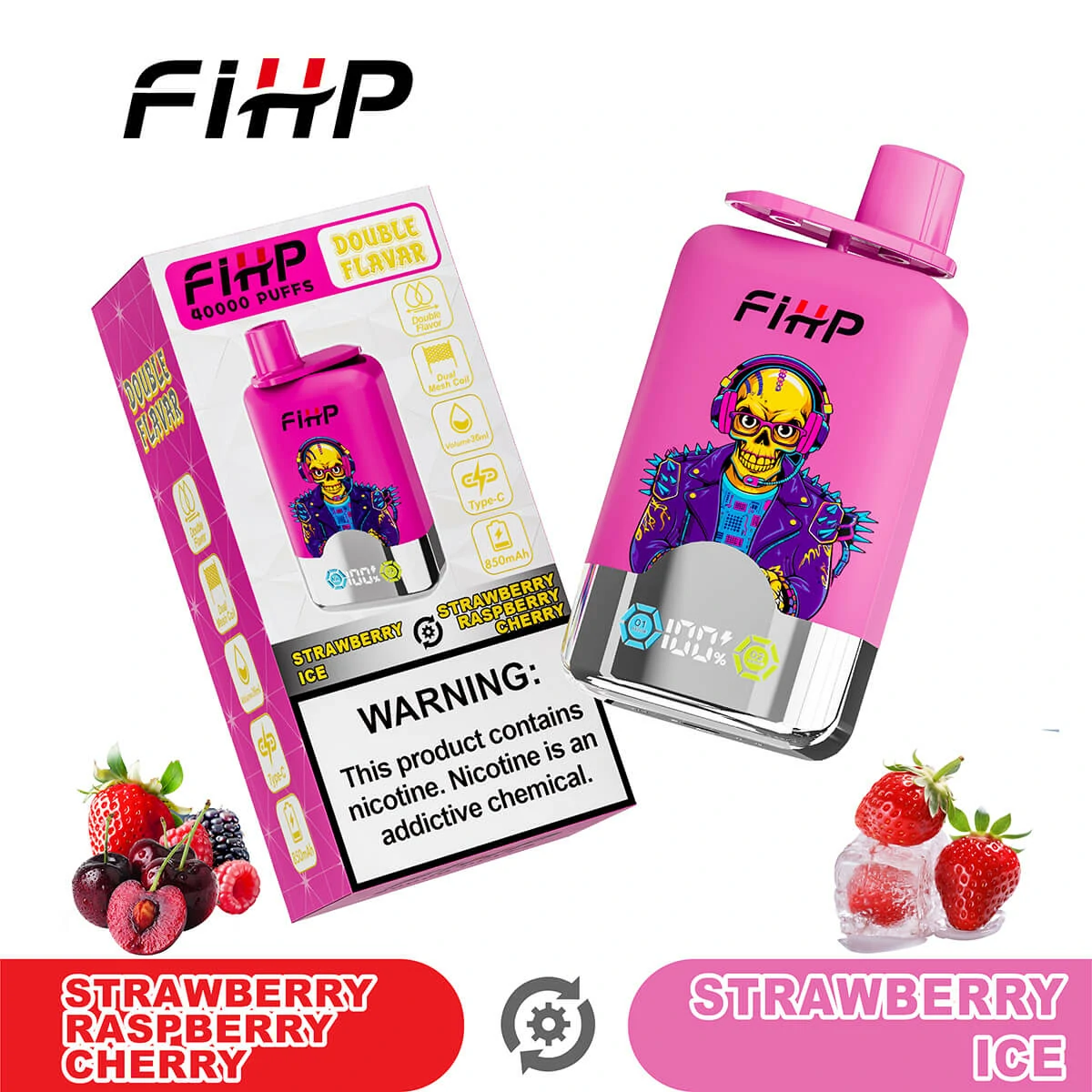 FIHP 2-in-1 40000 40K Bouffées LED Display Vape jetable - image 13