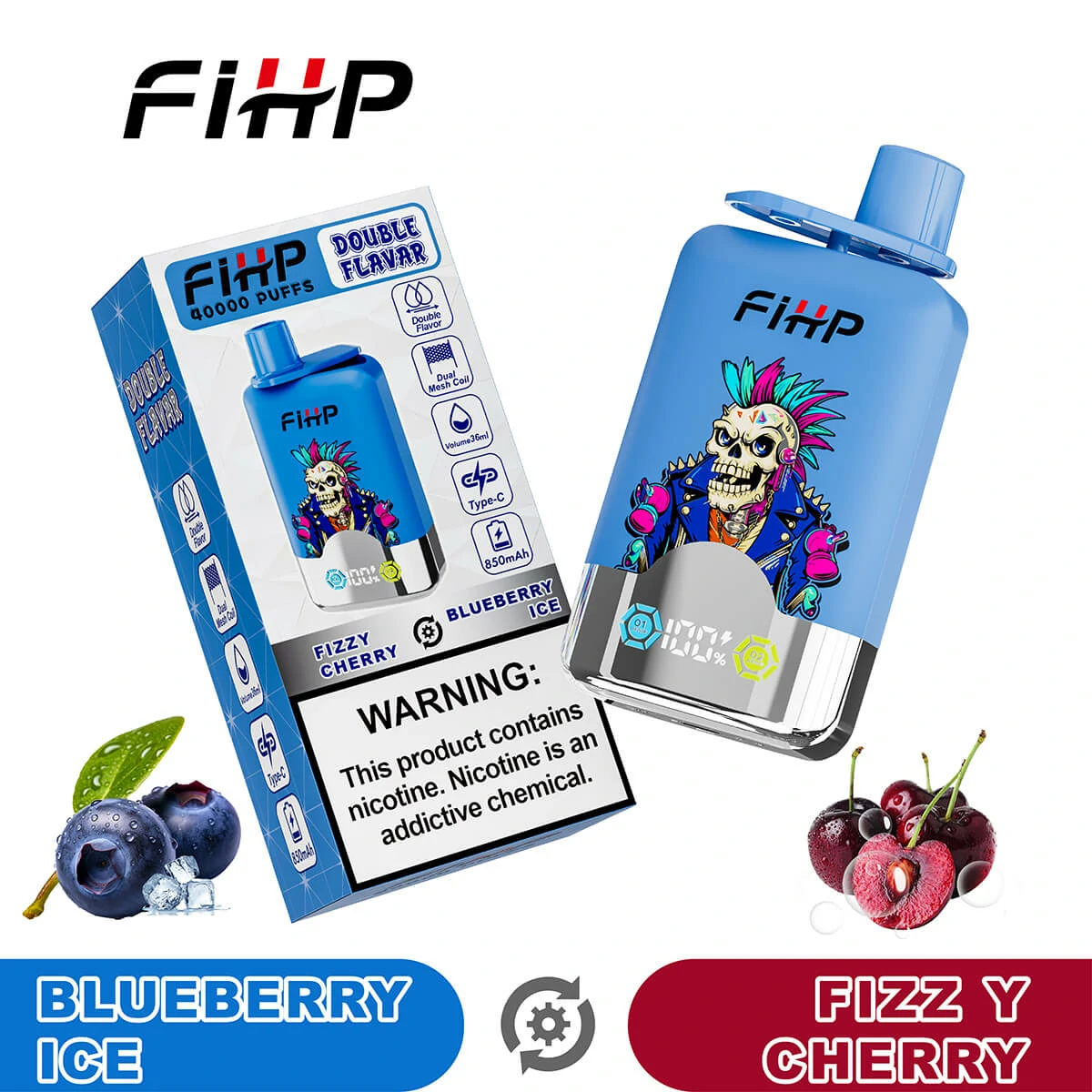 FIHP 2-in-1 40000 40K Bouffées LED Display Vape jetable - image 12
