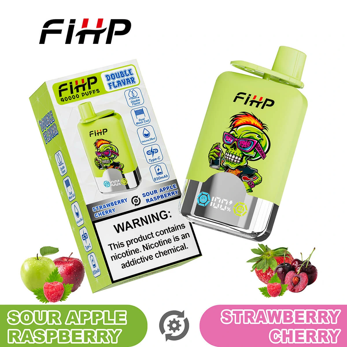 FIHP 2-in-1 40000 40K Bouffées LED Display Vape jetable - image 11