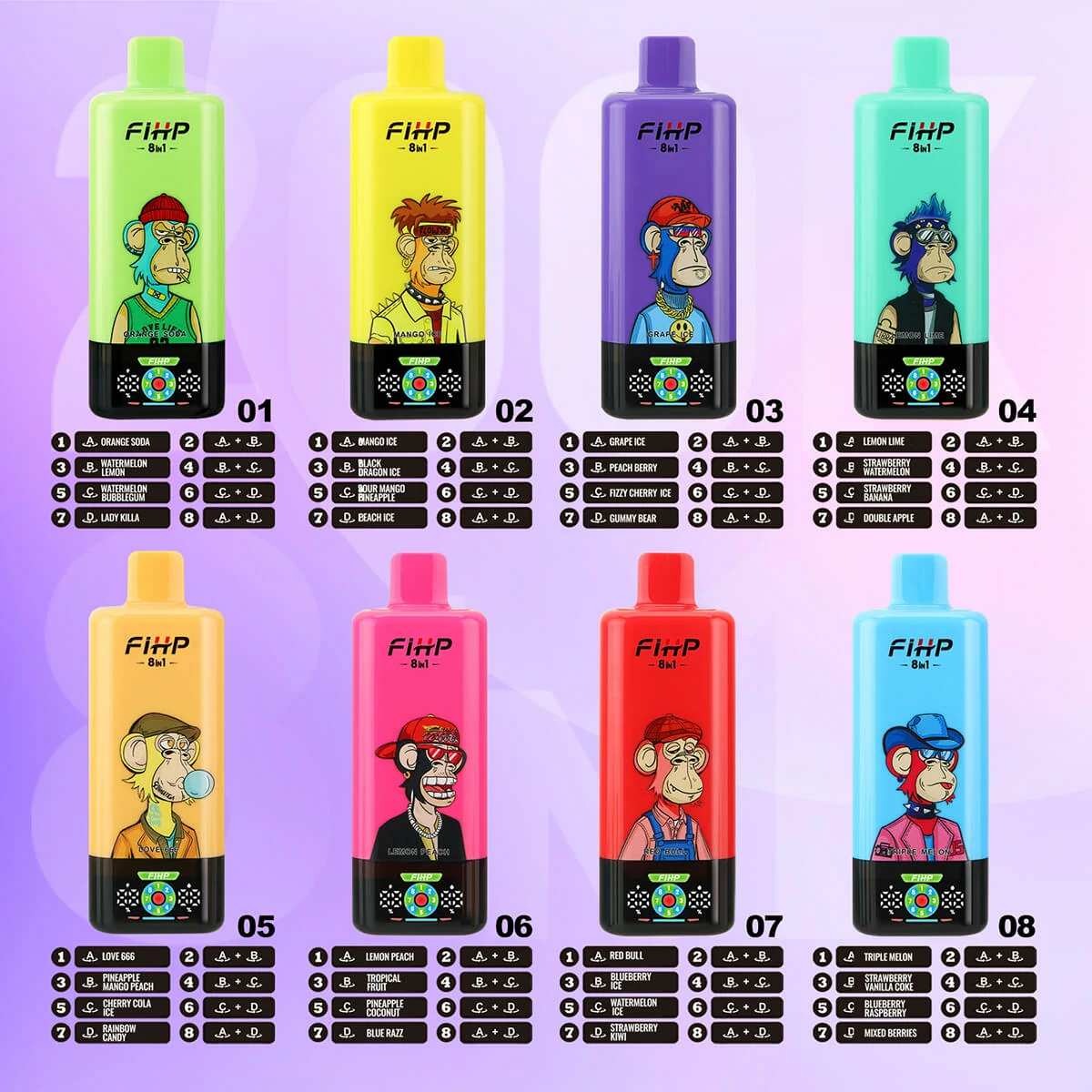 FIHP 8-in-1 200000 200K Bouffées Vape jetable - image 10