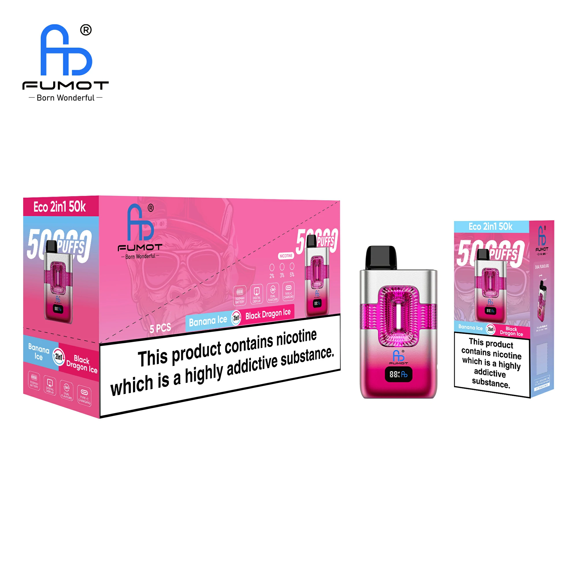Fumot Randm Eco 50000 50K Bouffées 2-in-1 Vape jetable - image 5