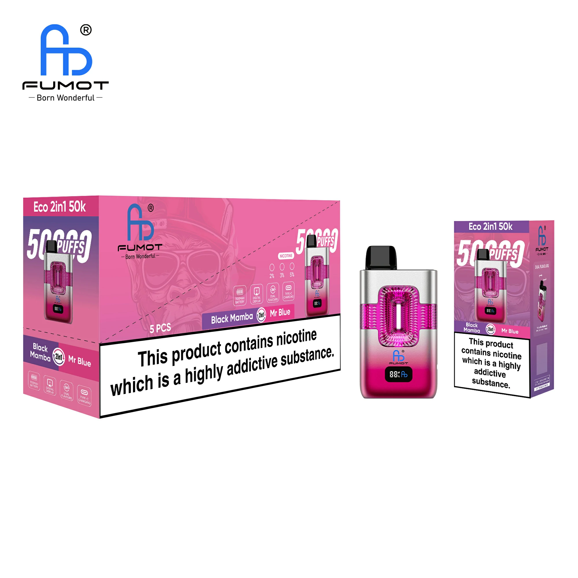 Fumot Randm Eco 50000 50K Bouffées 2-in-1 Vape jetable - image 4