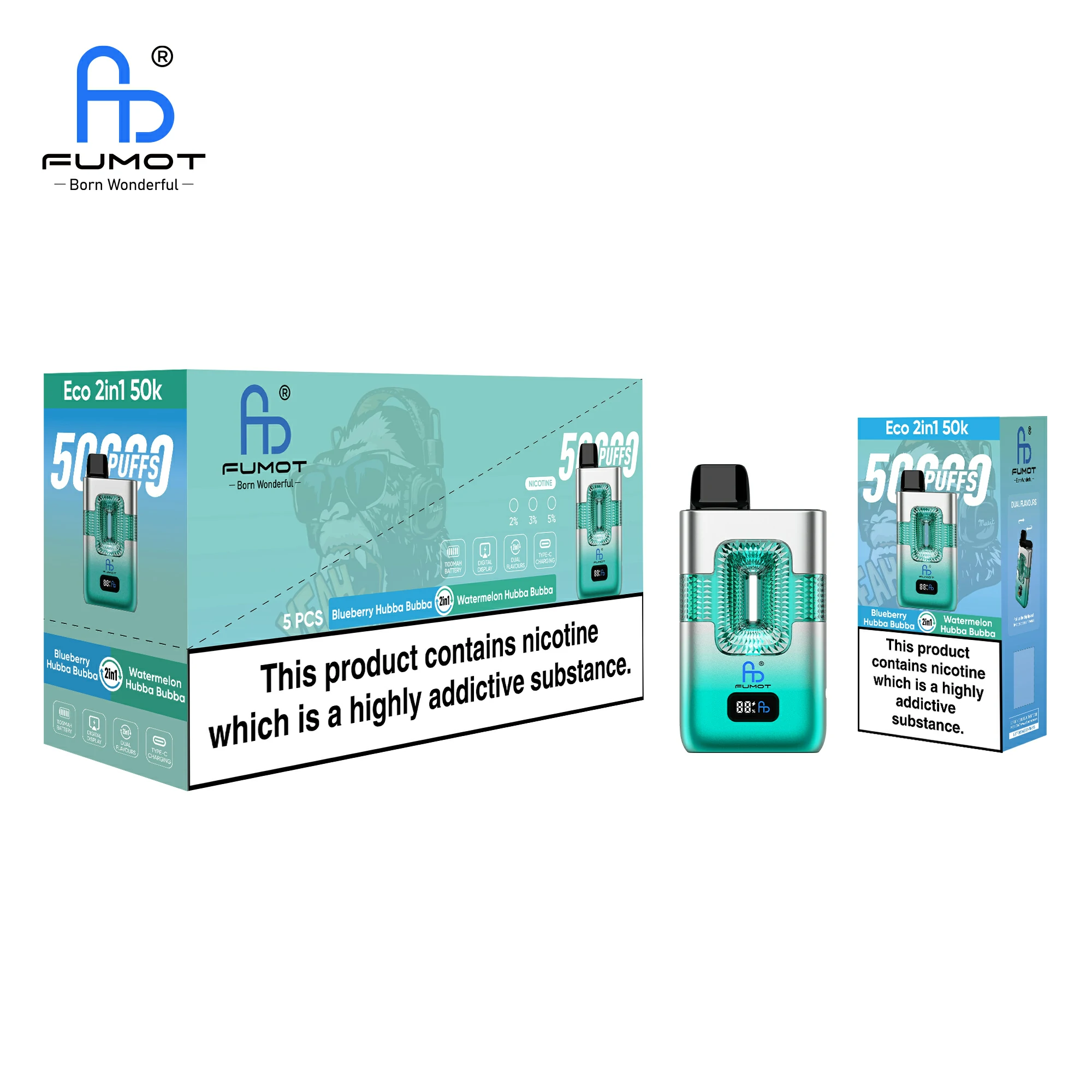 Fumot Randm Eco 50000 50K Bouffées 2-in-1 Vape jetable - image 13