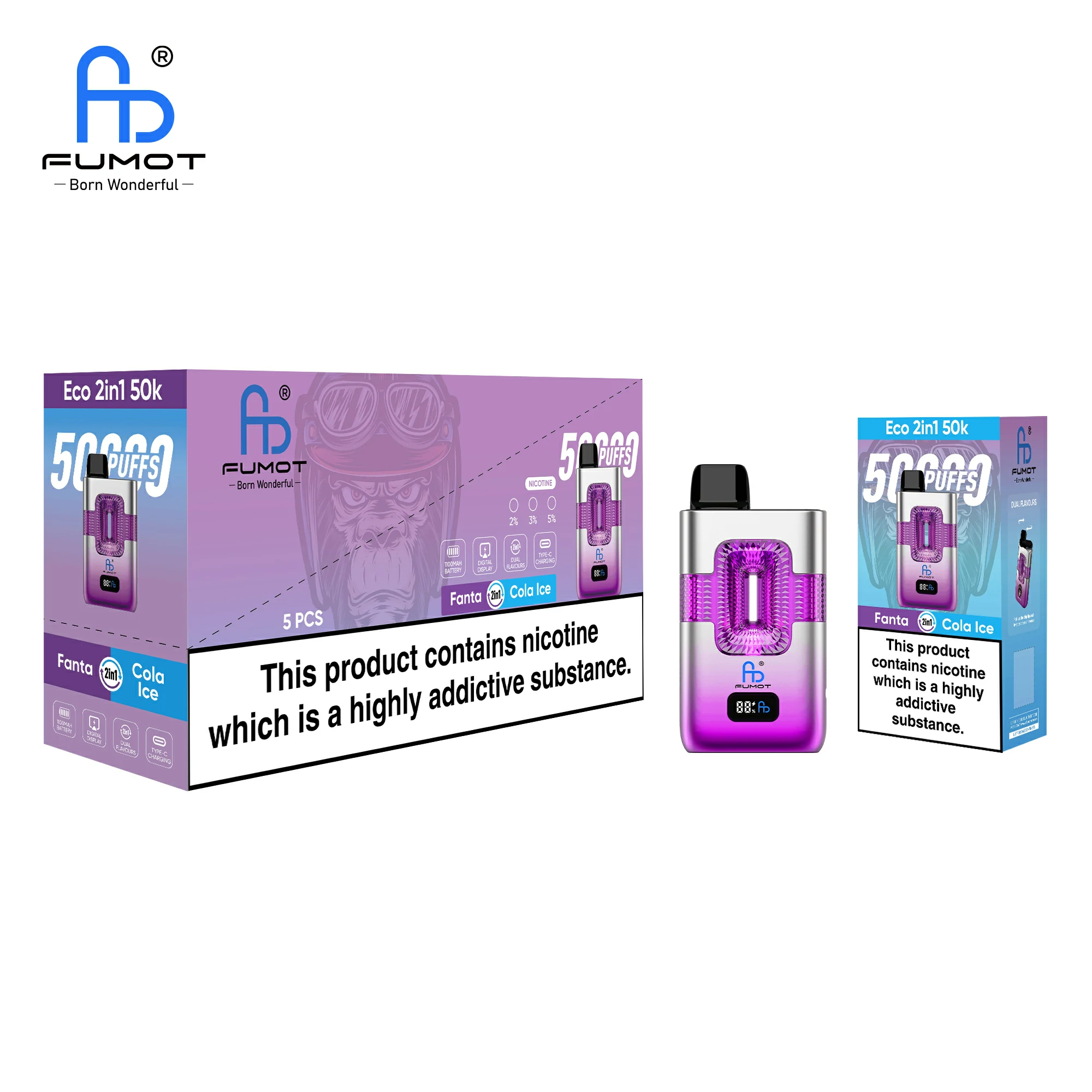 Fumot Randm Eco 50000 50K Bouffées 2-in-1 Vape jetable - image 12