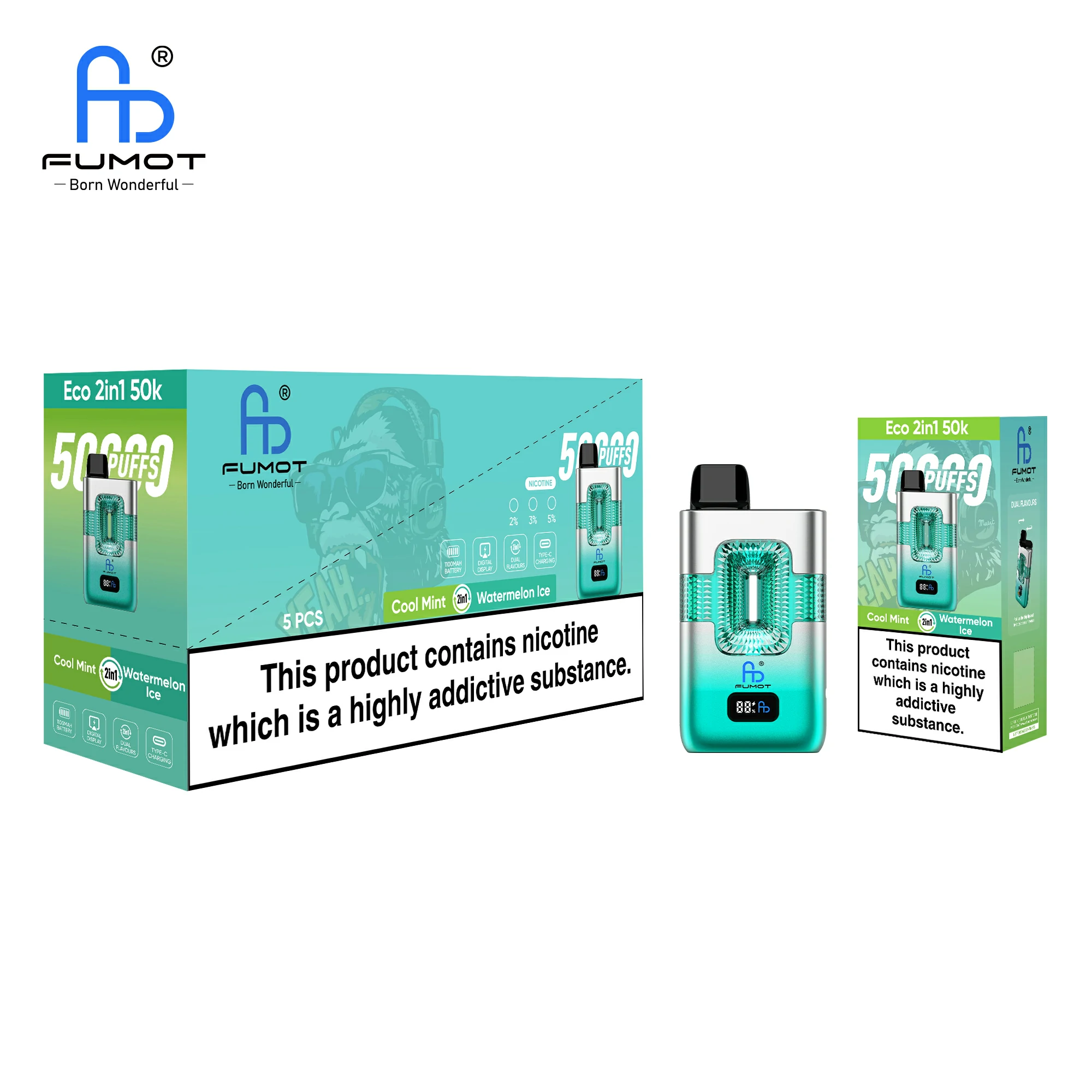 Fumot Randm Eco 50000 50K Bouffées 2-in-1 Vape jetable - image 10