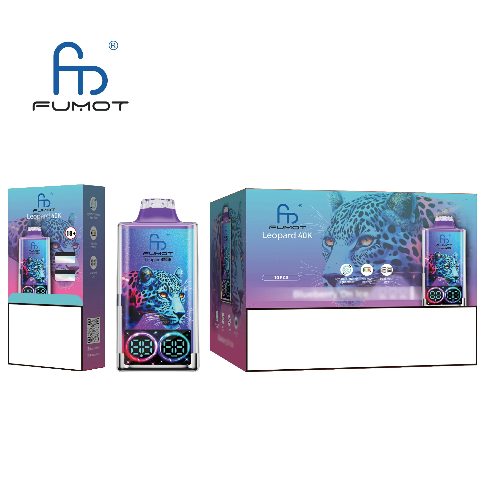 Fumot Randm Leopard 40000 40K Bouffées RGB Vape jetable - image 8
