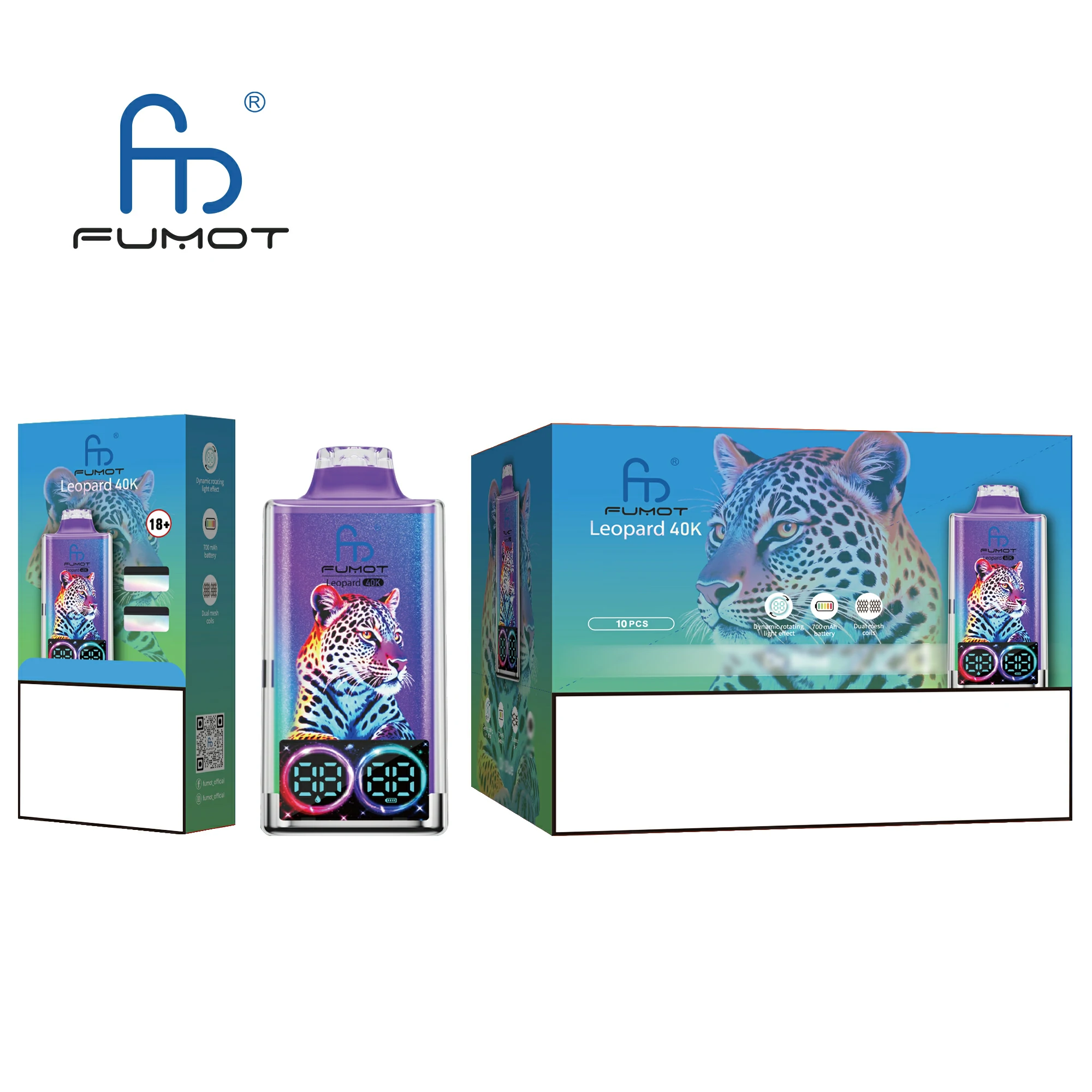 Fumot Randm Leopard 40000 40K Bouffées RGB Vape jetable - image 7