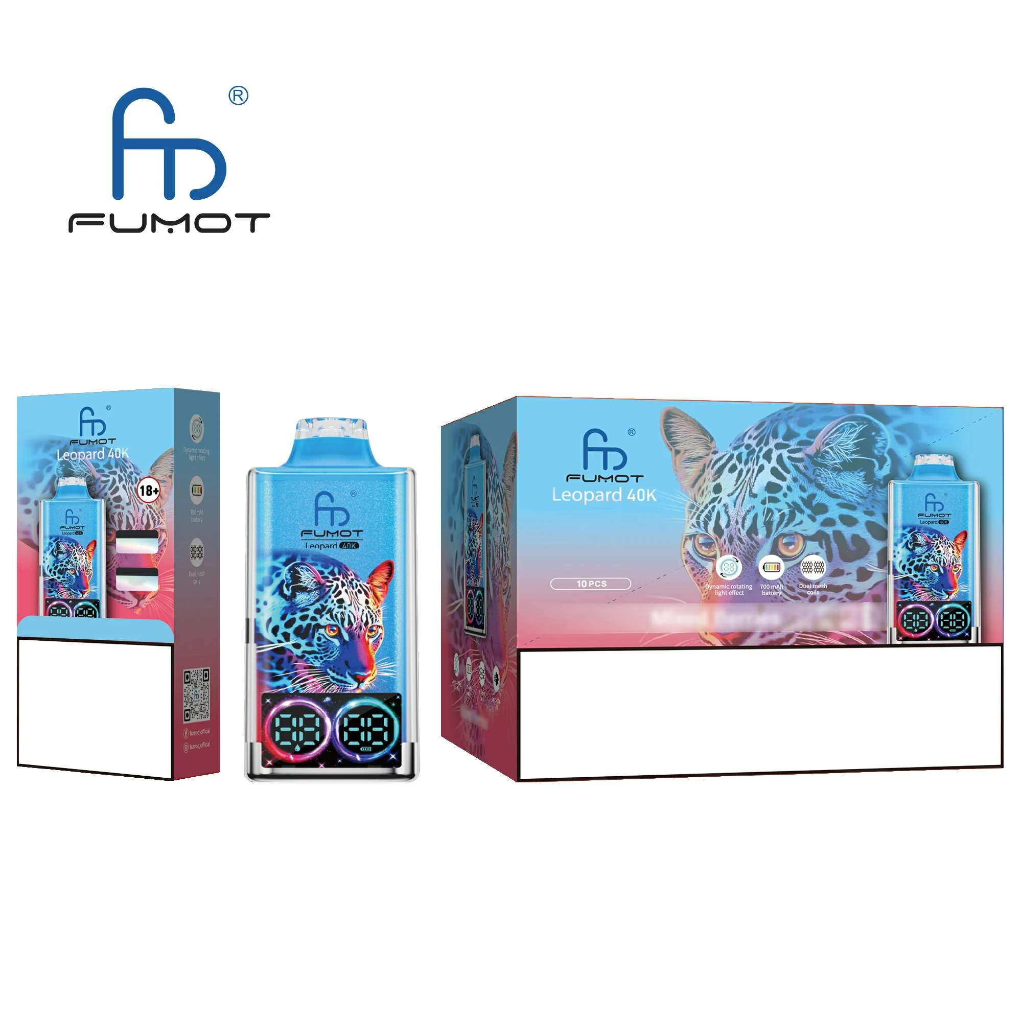Fumot Randm Leopard 40000 40K Bouffées RGB Vape jetable