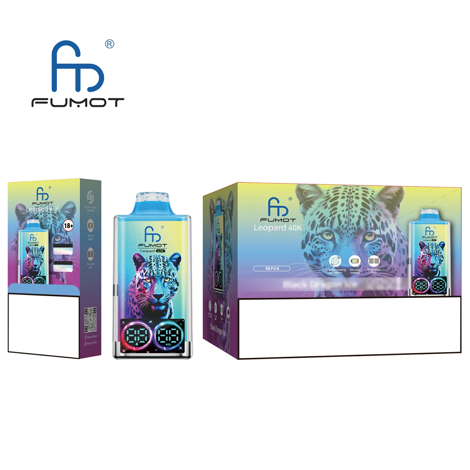 Fumot Randm Leopard 40000 40K Bouffées RGB Vape jetable - image 13