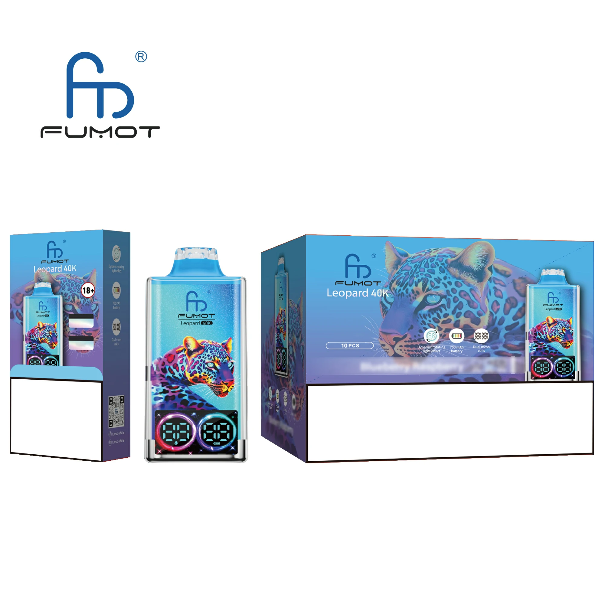 Fumot Randm Leopard 40000 40K Bouffées RGB Vape jetable - image 2