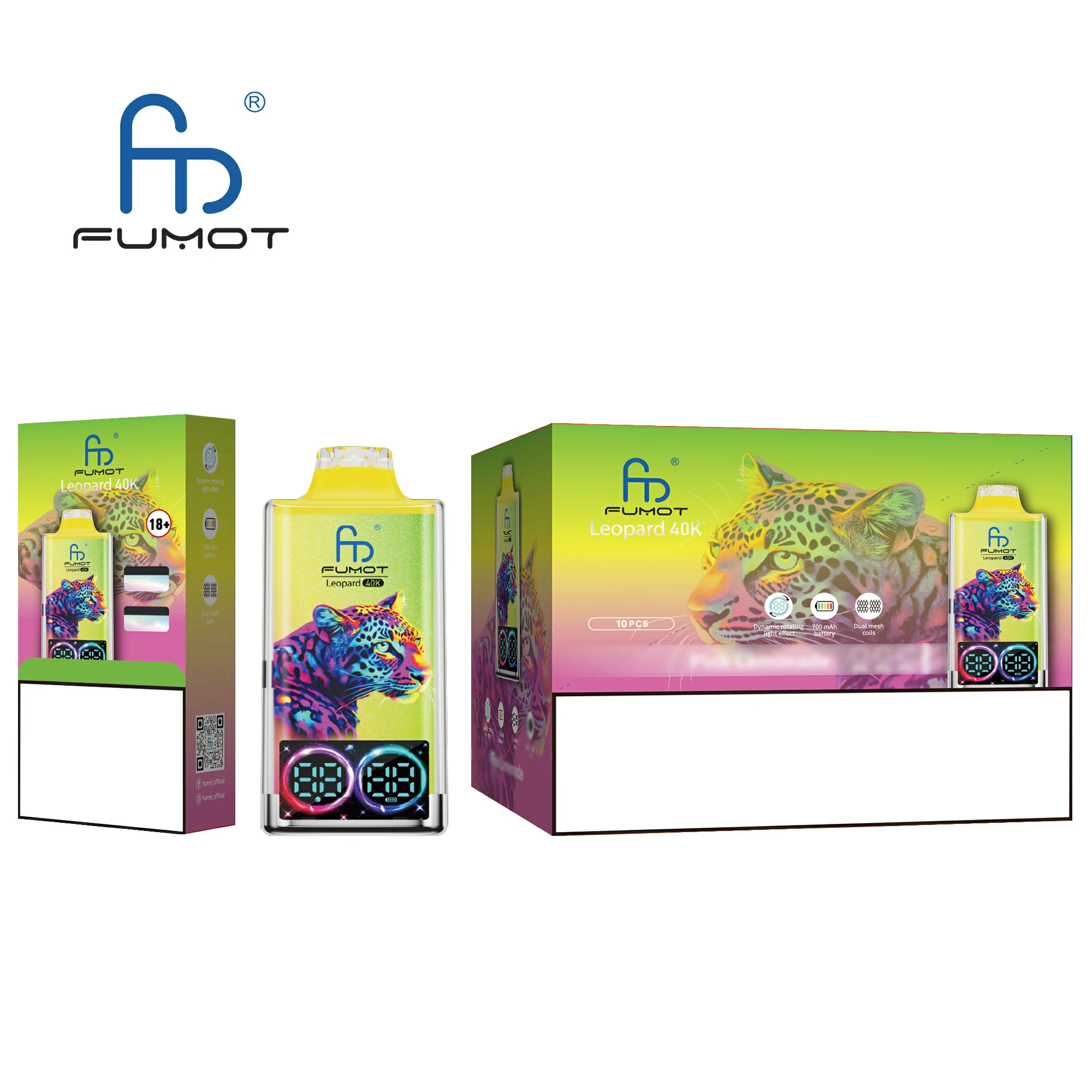 Fumot Randm Leopard 40000 40K Bouffées RGB Vape jetable - image 9