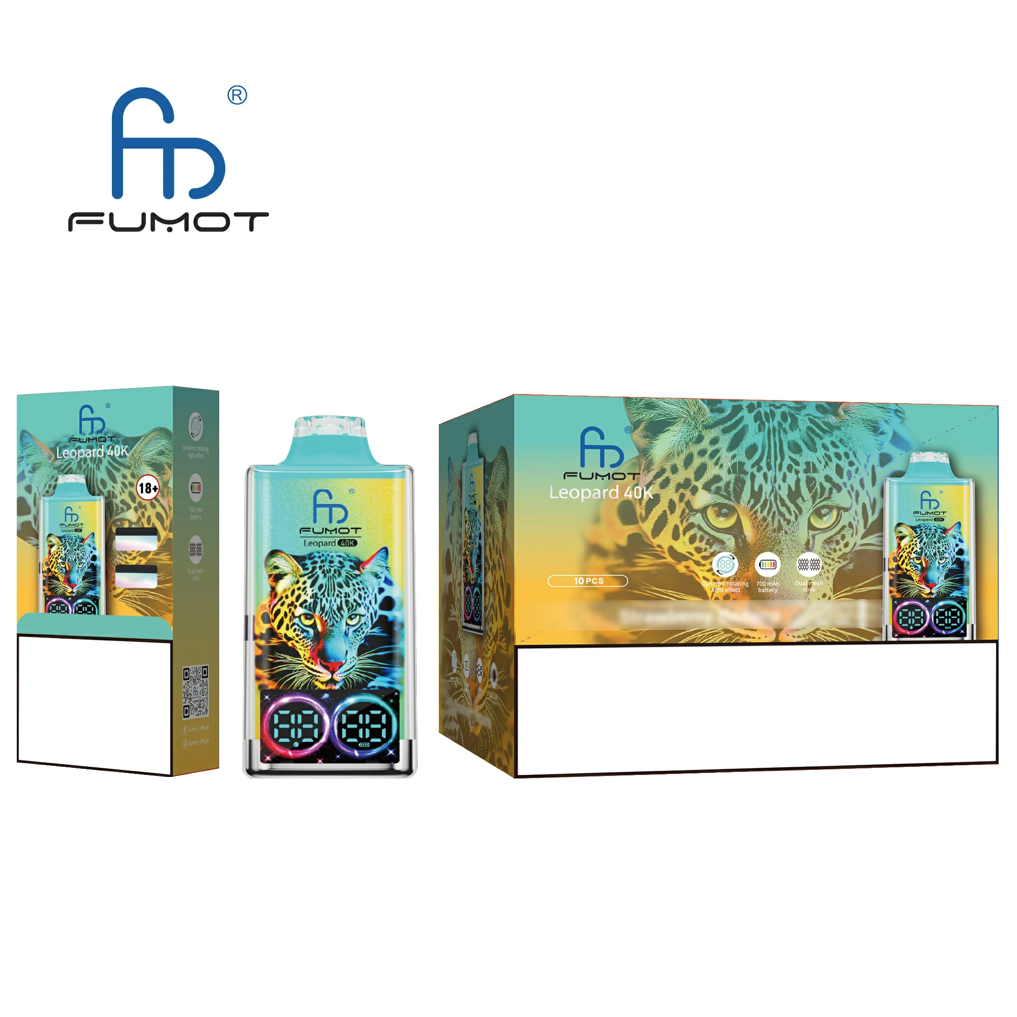 Fumot Randm Leopard 40000 40K Bouffées RGB Vape jetable - image 11