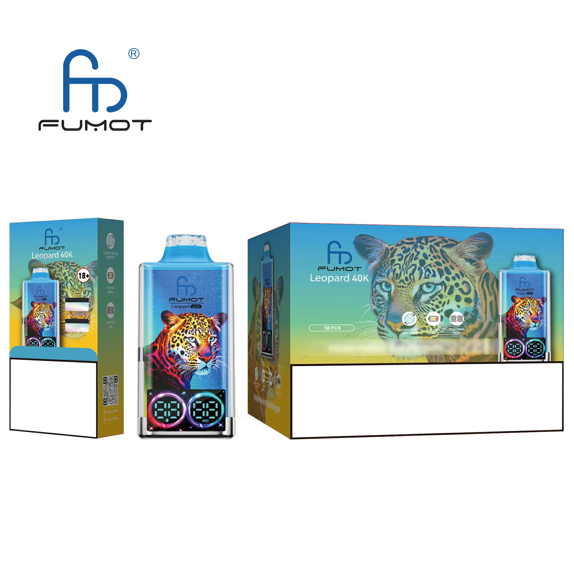 Fumot Randm Leopard 40000 40K Bouffées RGB Vape jetable - image 12