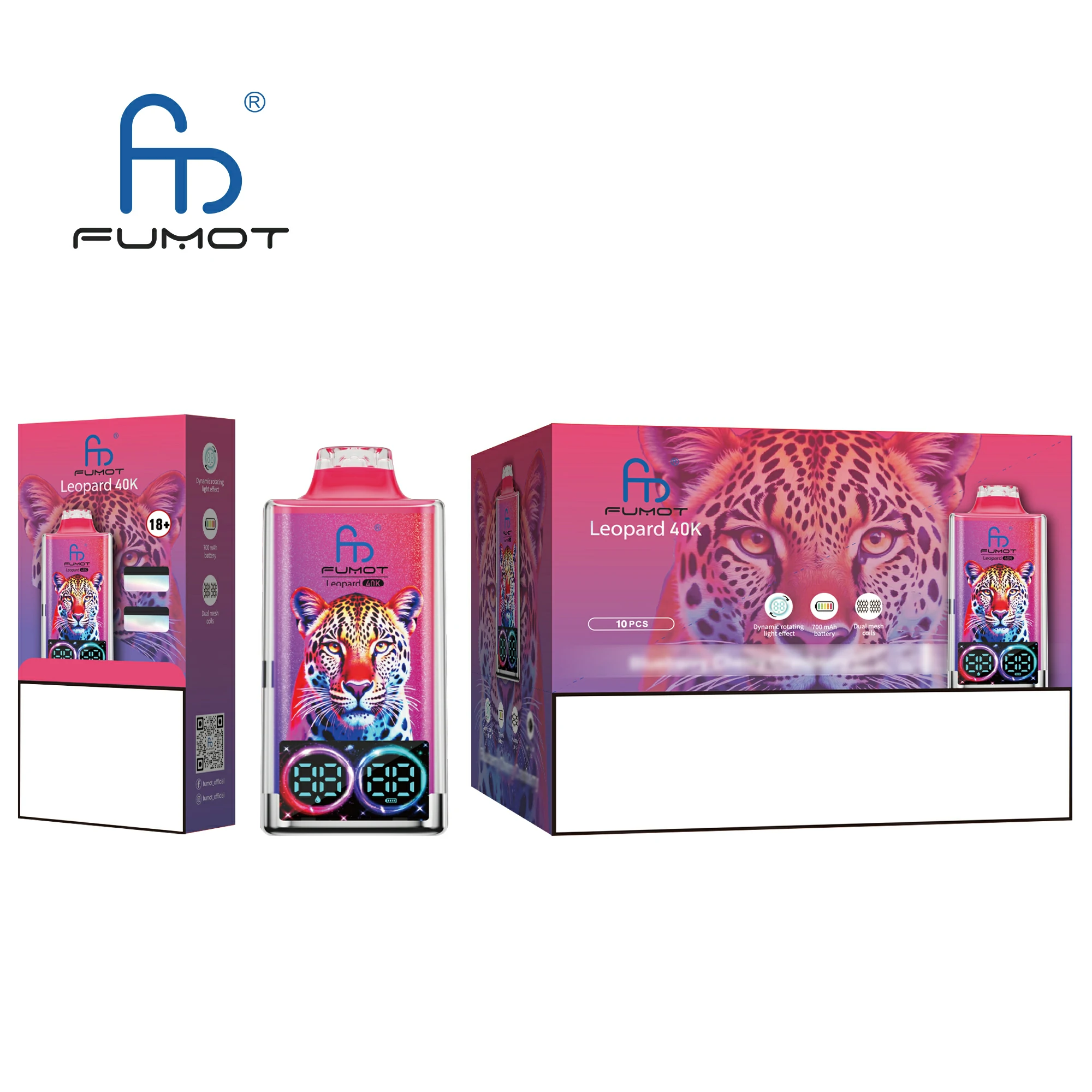 Fumot Randm Leopard 40000 40K Bouffées RGB Vape jetable - image 14
